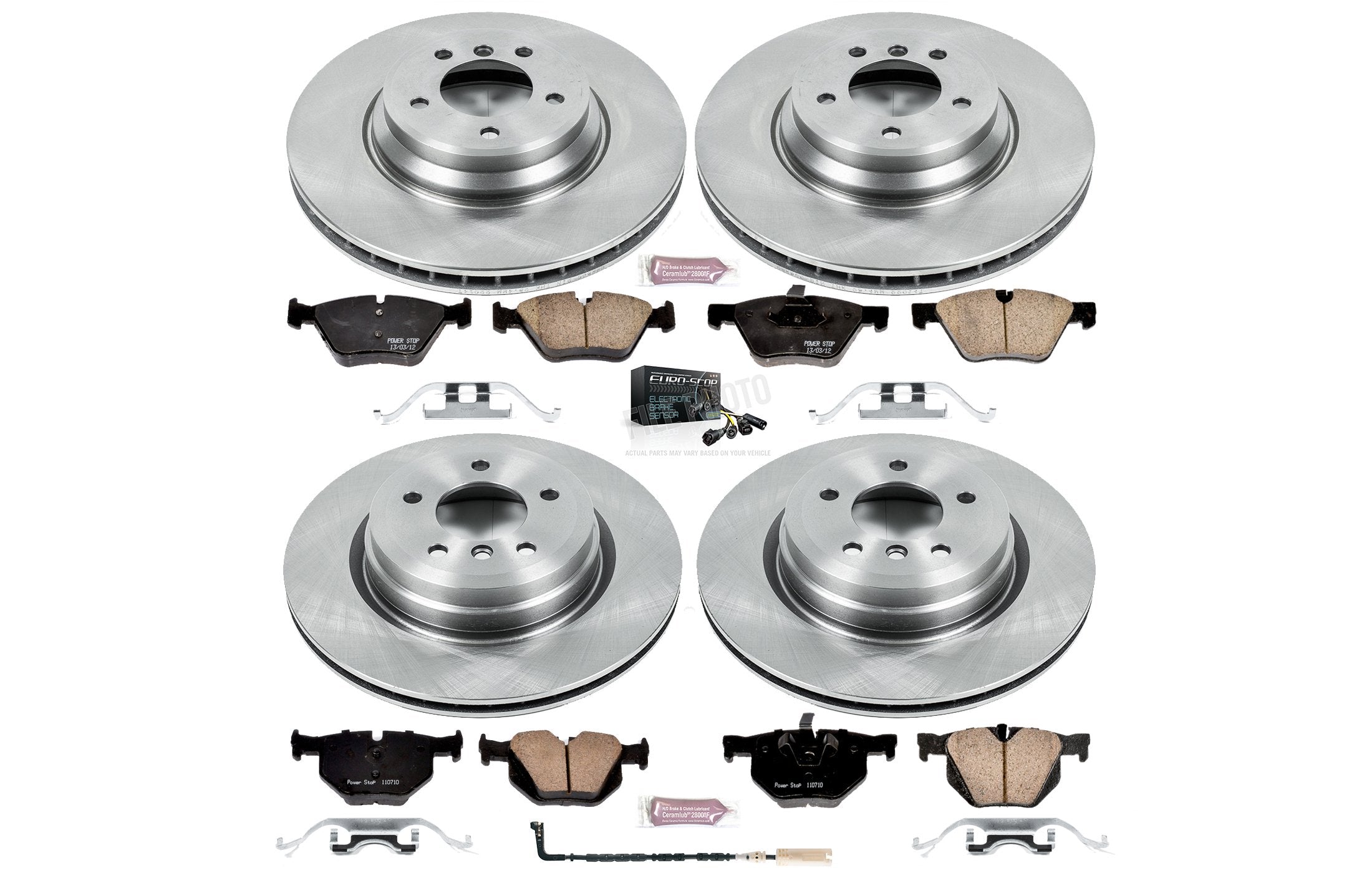 Power Stop KOE6921 Replacement Brake Kit-OE Front and Rear Brake Rotors & Ceramic Pads