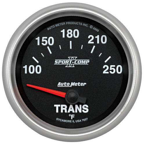 Auto Meter Sport-Comp II 2-5/8" 100-250 F Short Sweep Electric Transmission Temperature Gauge 7657