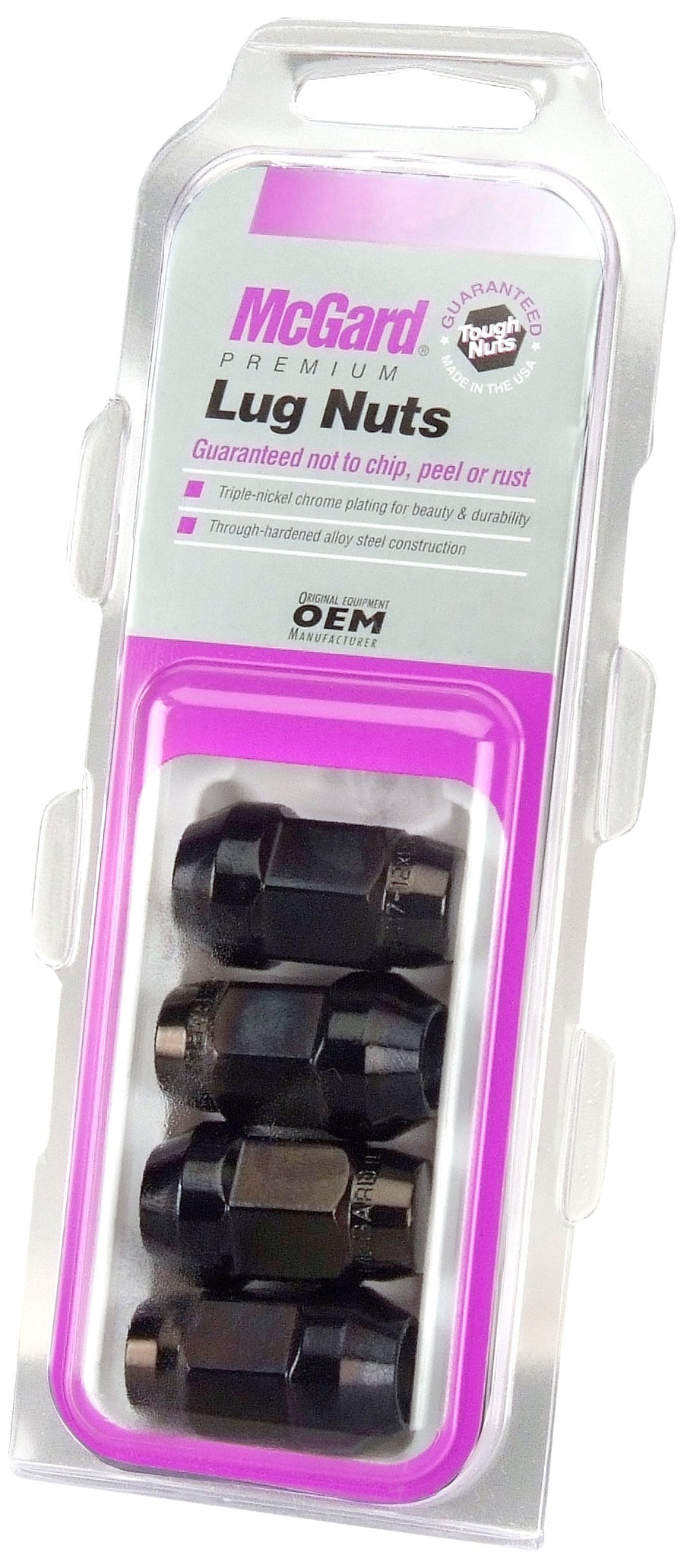 Black MCGARD Bulge Cone Seat Style Lug Nut Set (1/2"-20 Thread Size) - Set of 4