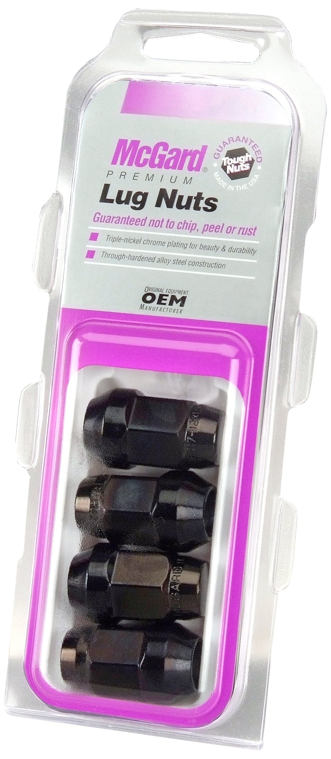Black MCGARD Bulge Cone Seat Style Lug Nut Set (1/2"-20 Thread Size) - Set of 4