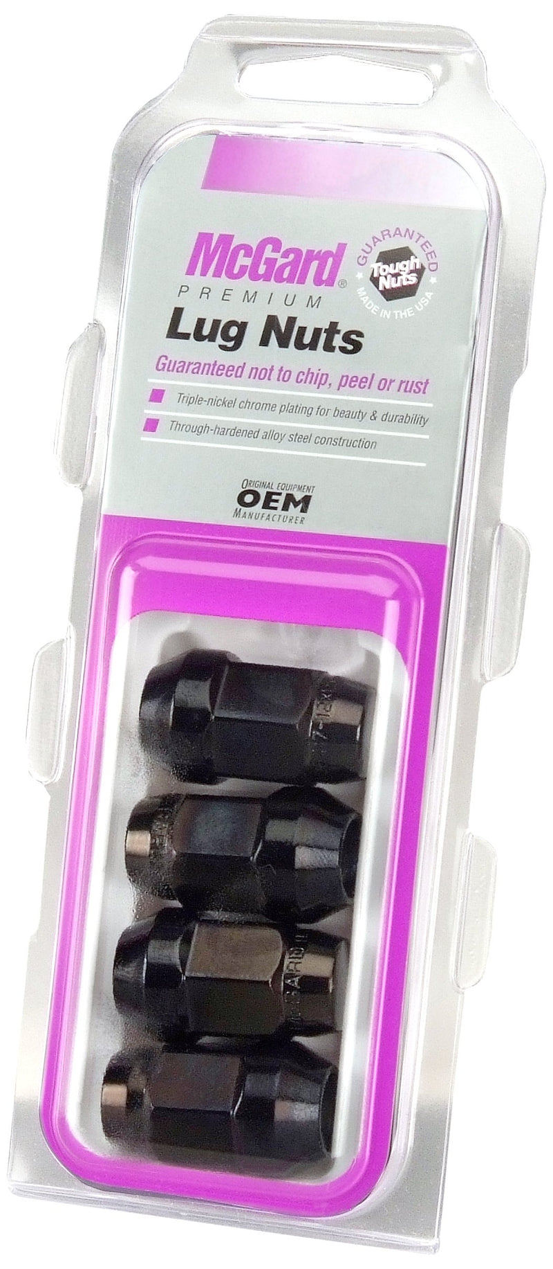 Black MCGARD Bulge Cone Seat Style Lug Nut Set (1/2"-20 Thread Size) - Set of 4
