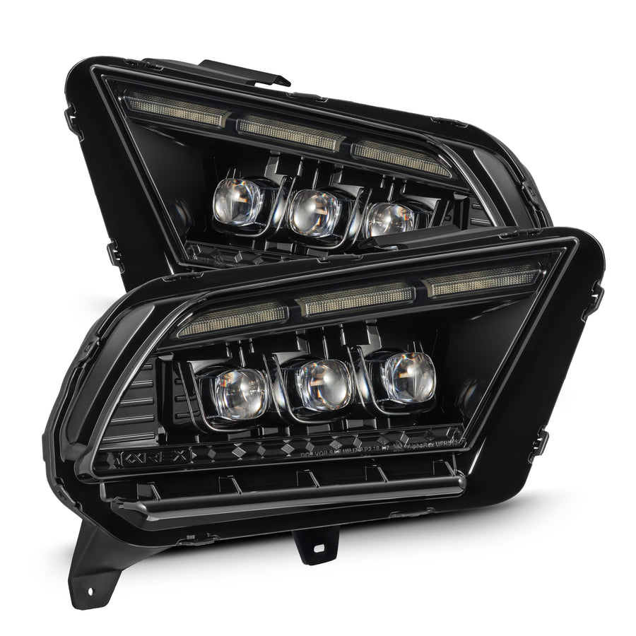 2013-2014 Ford Mustang AlphaRex LED Projector Headlights (NOVA-Series) - Alpha-Black