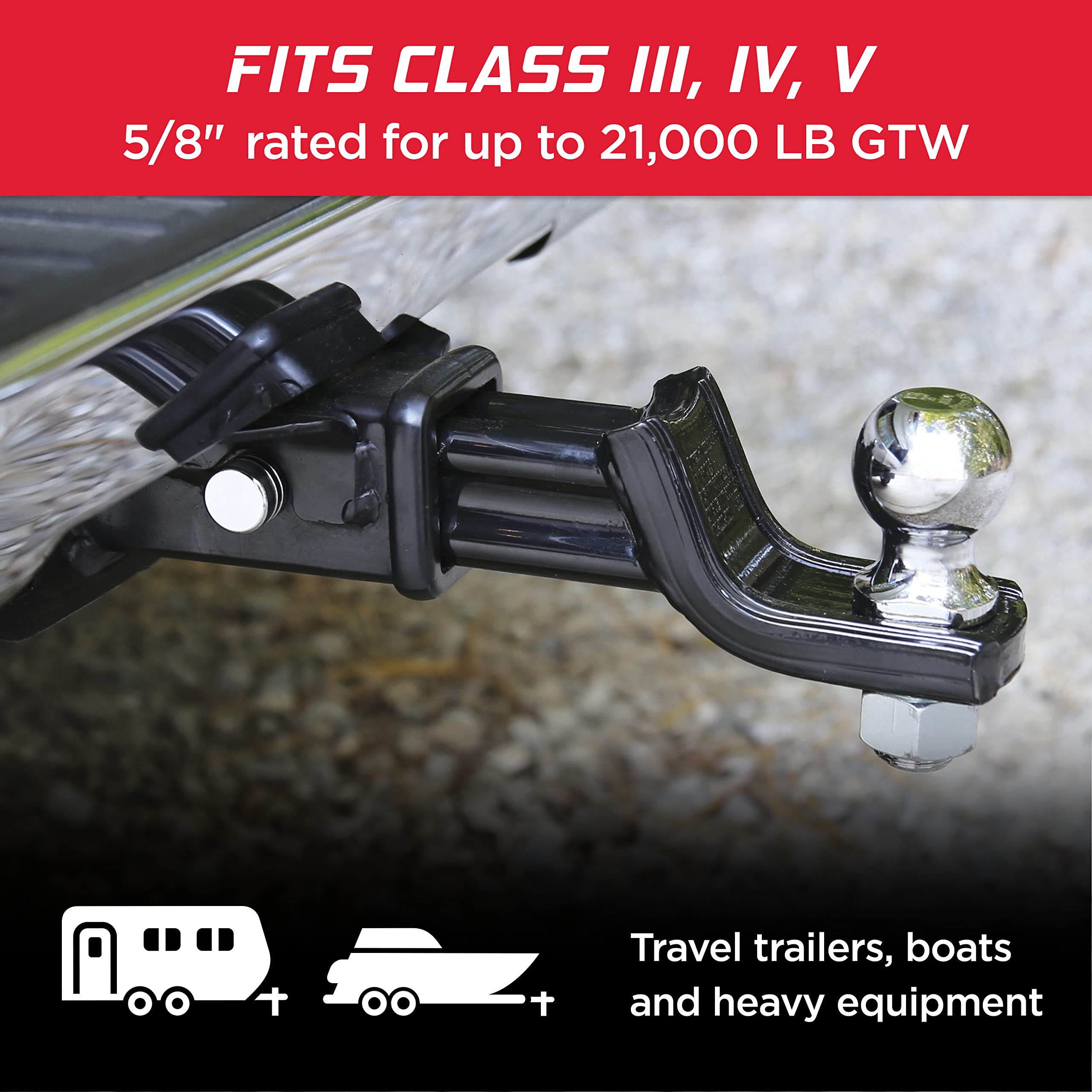 Steel Barrel Style TOWSMART Trailer Hitch Lock, 5/8 in. Diameter Pin, Fits 2 in., 2-1/2 in. and 3 in. receivers