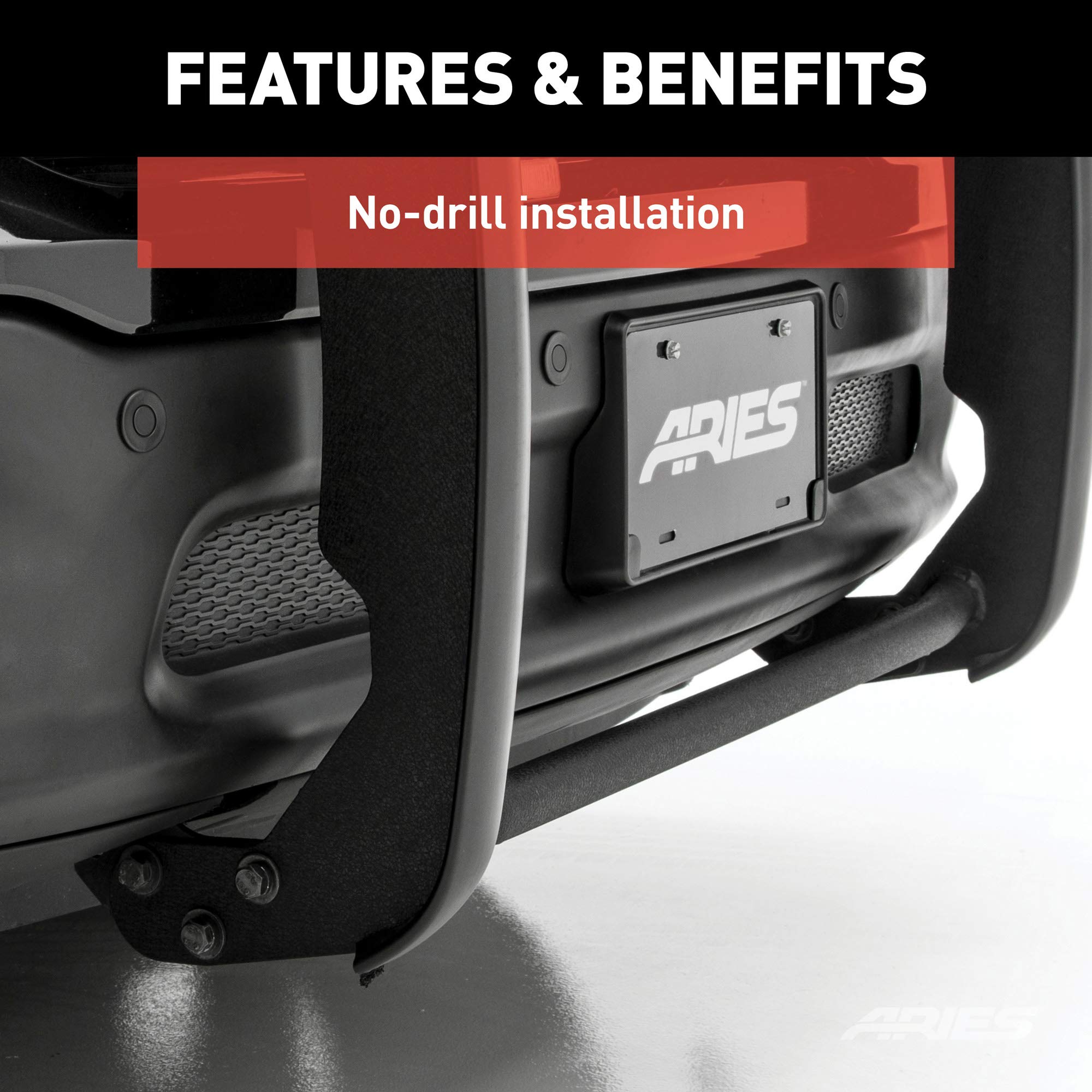 1-1/2-Inch Black Steel ARIES Grille Guard, No-Drill, Select Toyota Tacoma 2049