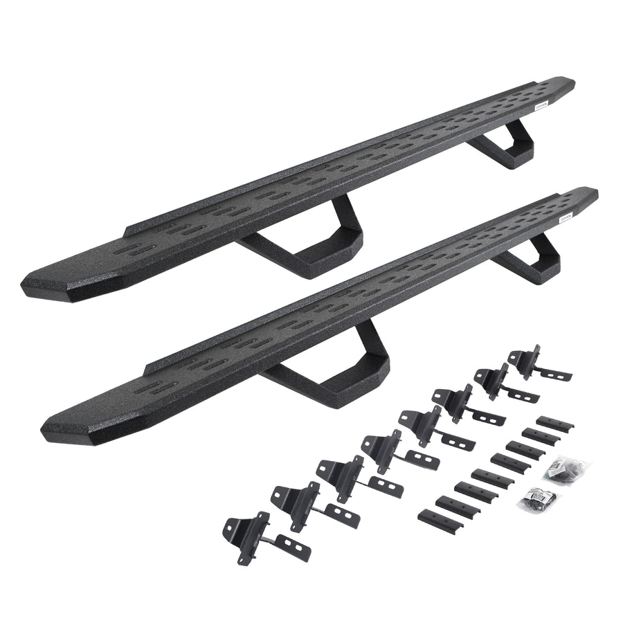 Go Rhino Running Boards RB30, Brackets, & 2 Pair of Drop Steps | Galvanized Steel, Protective Bedliner Coating | 6965168720T | Fits 2020-2024 Jeep Gladiator, 4-Door