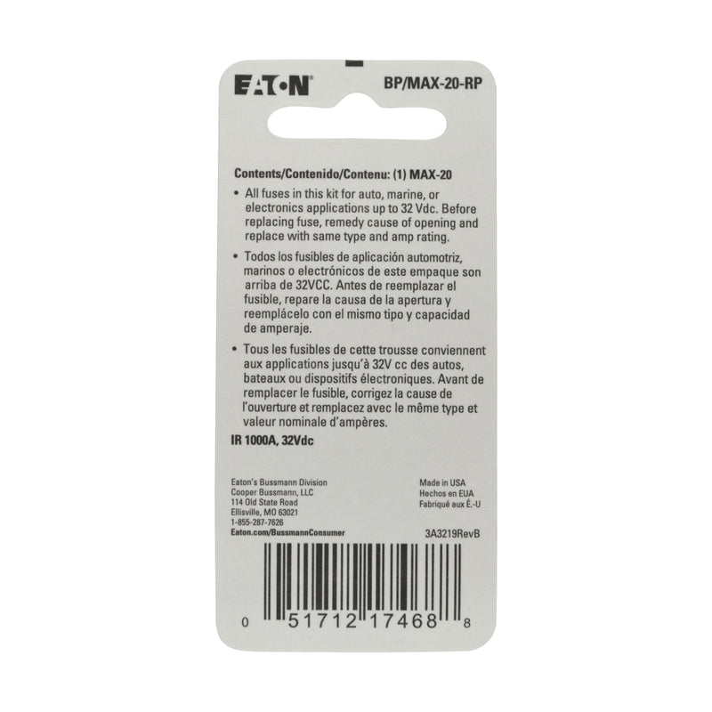 BP/MAX-20 Bussmann 20 Amp Maxi Blade Fuse