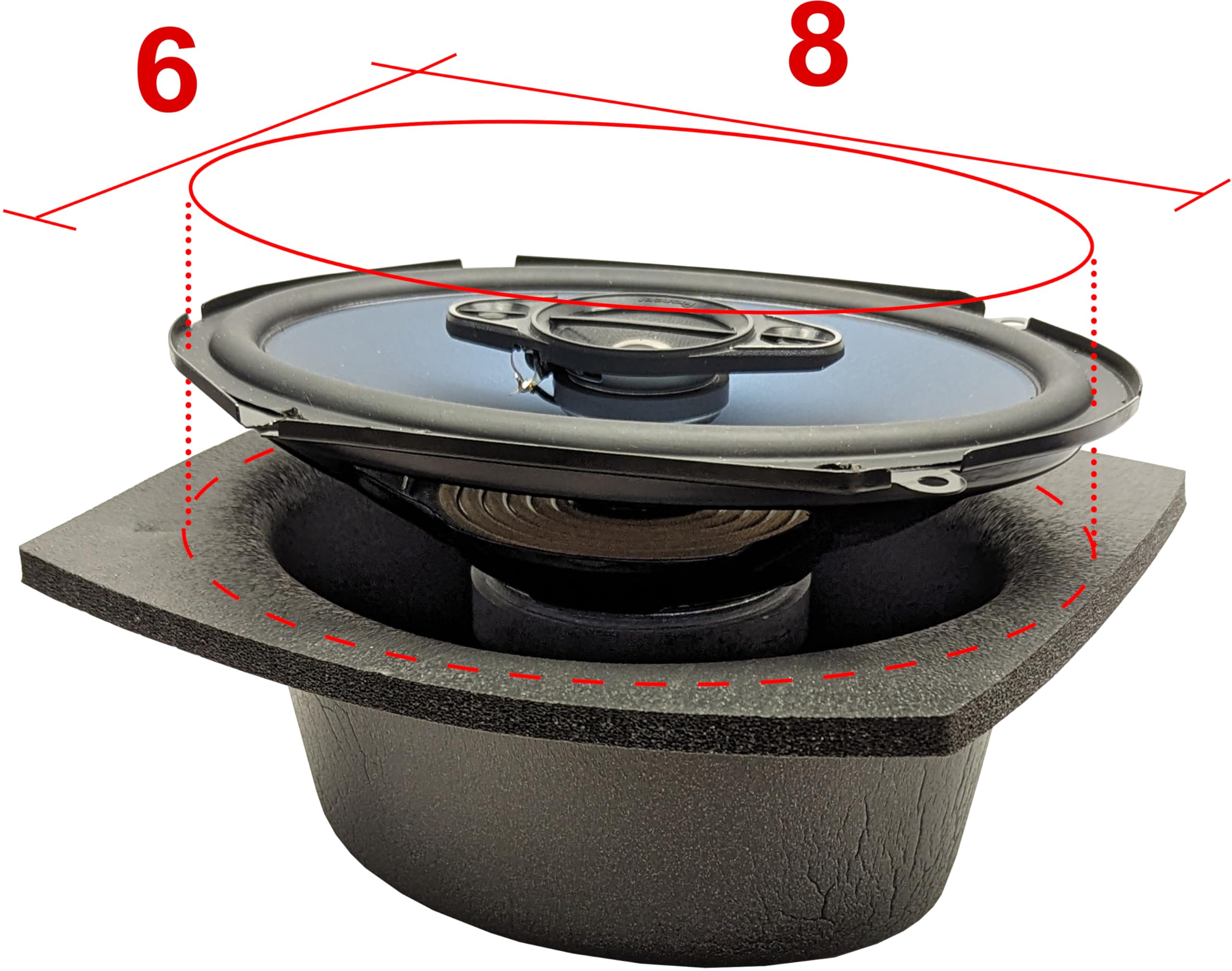 Design Engineering DEI Boom Mat 050371 Speaker Baffles, 6" x 8" Oval Slim (Pack of 2)