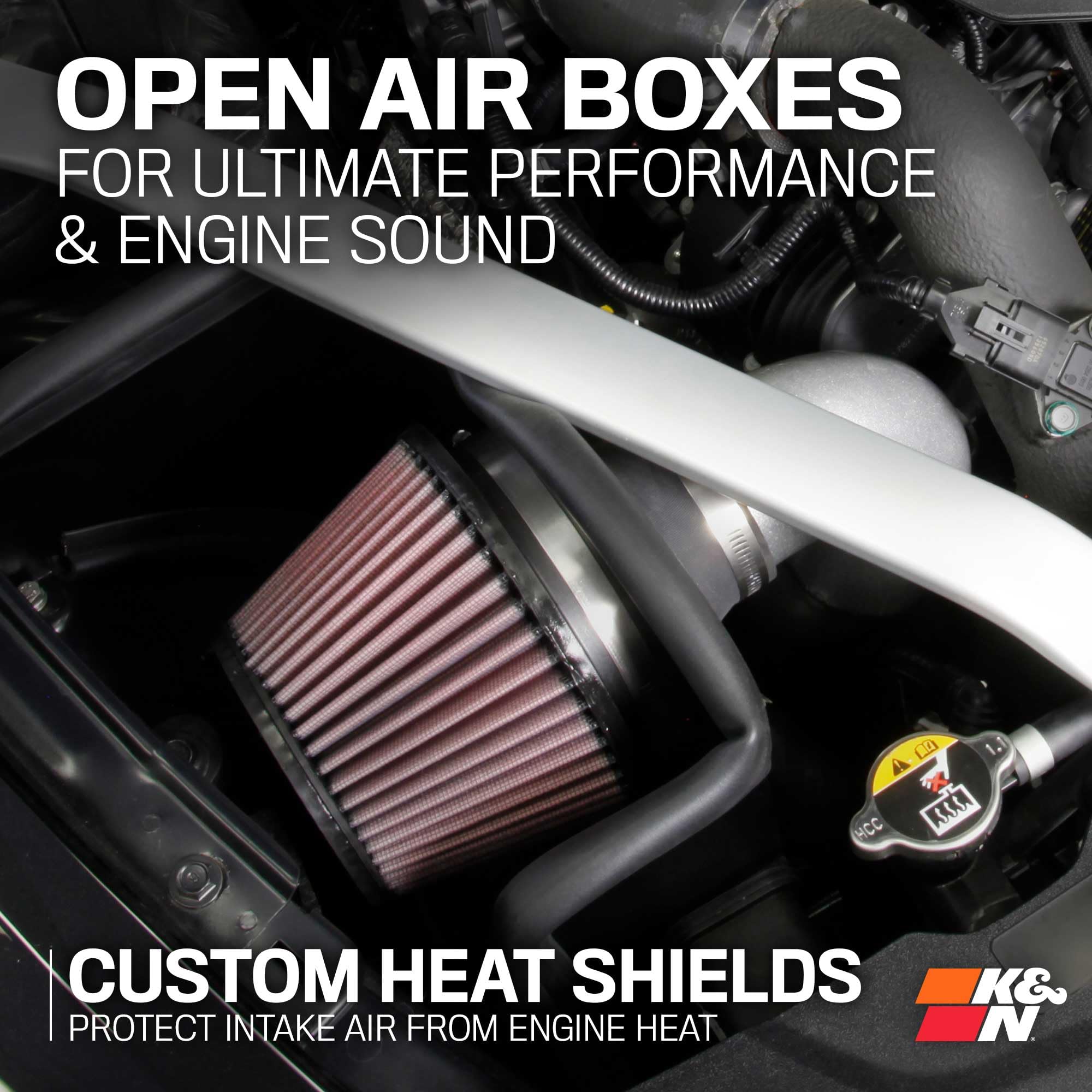 Cold Air Intake System K&N: High-Flow Air Filter, Increase Performance & Acceleration: Compatible with 2018-2025 Genesis/Kia G70, Stinger, 69-5318TS