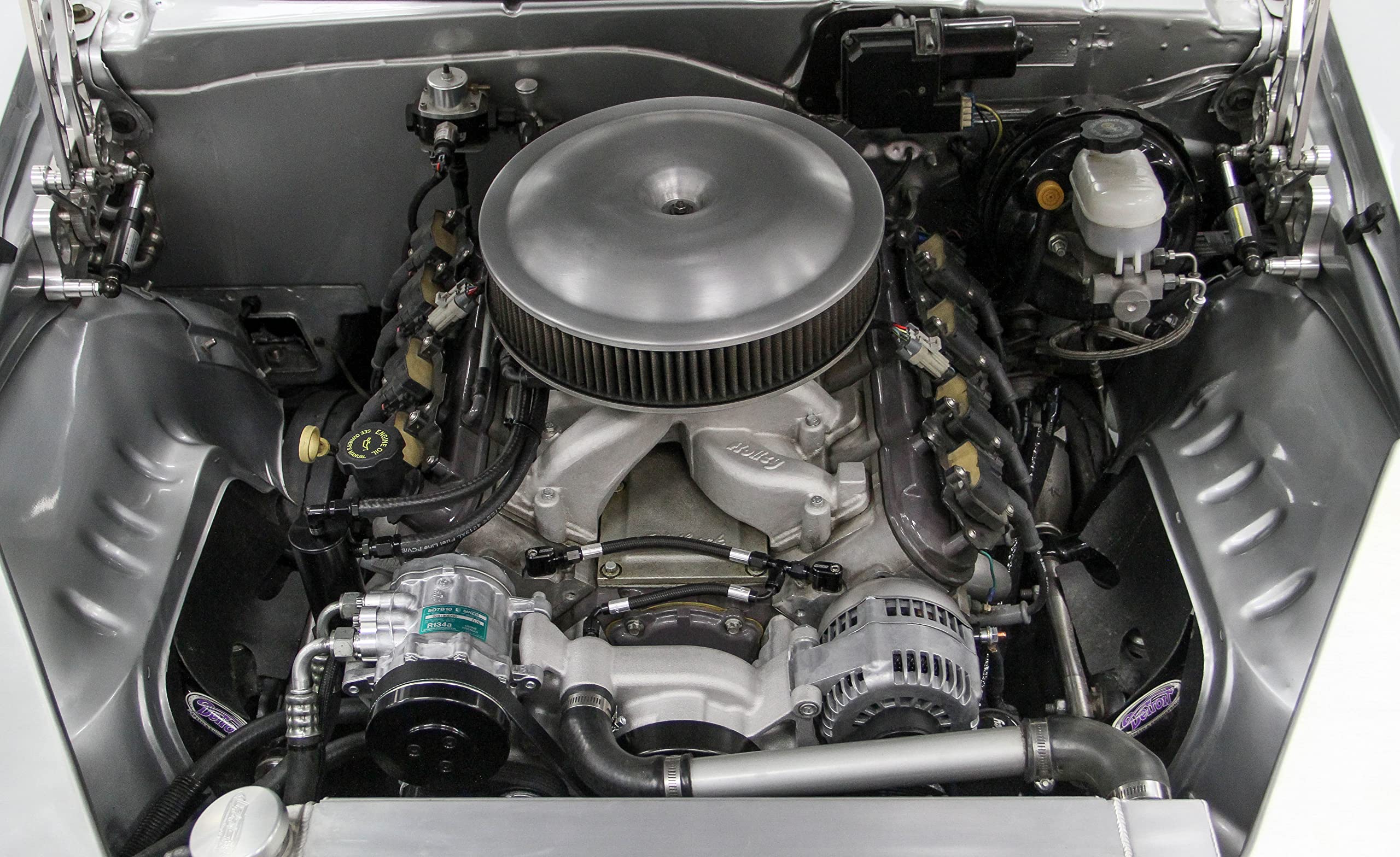 Holley Complete LS Swap Front Accessory Serpentine Drive System | Mid-Mount with Water Pump, SFI Damper, Alternator, A/C & Power Steering | Gen III/IV 4.8/5.3/LS1/LS2/LS3/LS6 Polished 20-185P