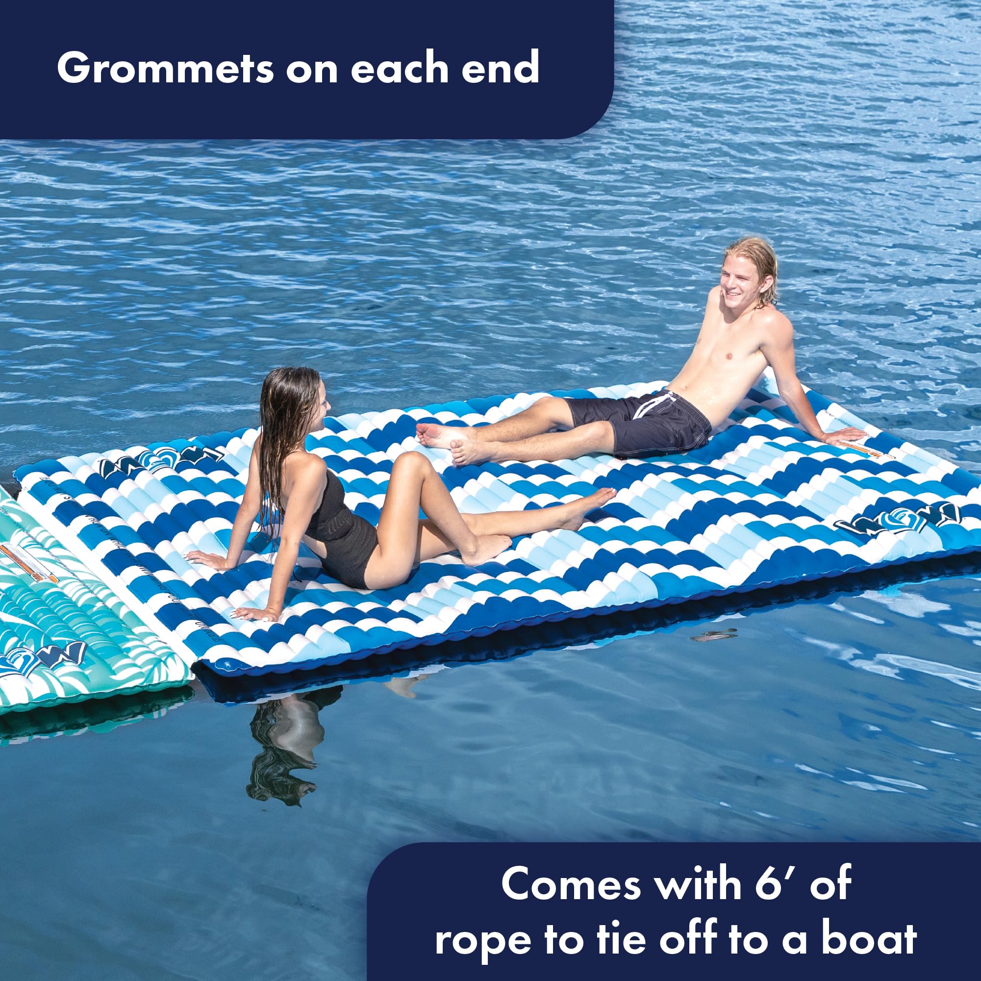 Inflatable Water Walkway WOW Sports, Inflatable Water Mat Pool Float, Ideal for Kids and Adults, 10 x 6 Feet