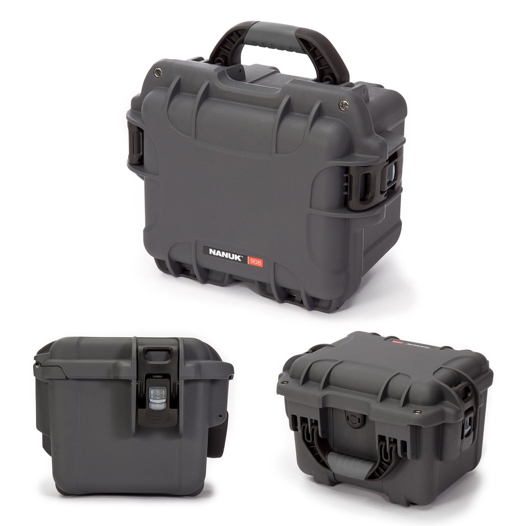 Graphite Nanuk 908 Waterproof Hard Case with Padded Dividers