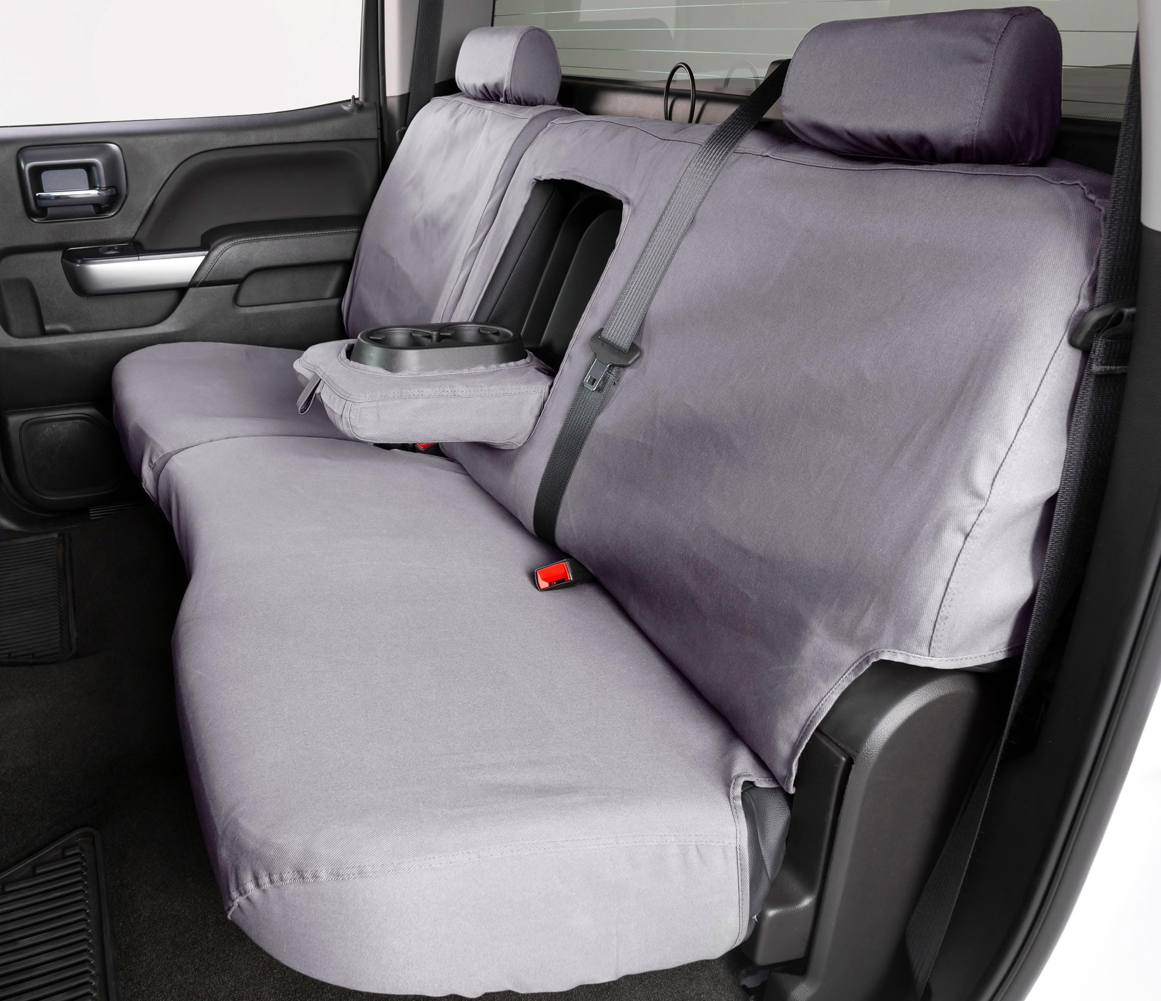 Covercraft Custom Seat Covers Polycotton | Fits 2022-2025 Nissan Pathfinder | 2nd Row 60/40 Bench Seat, Grey