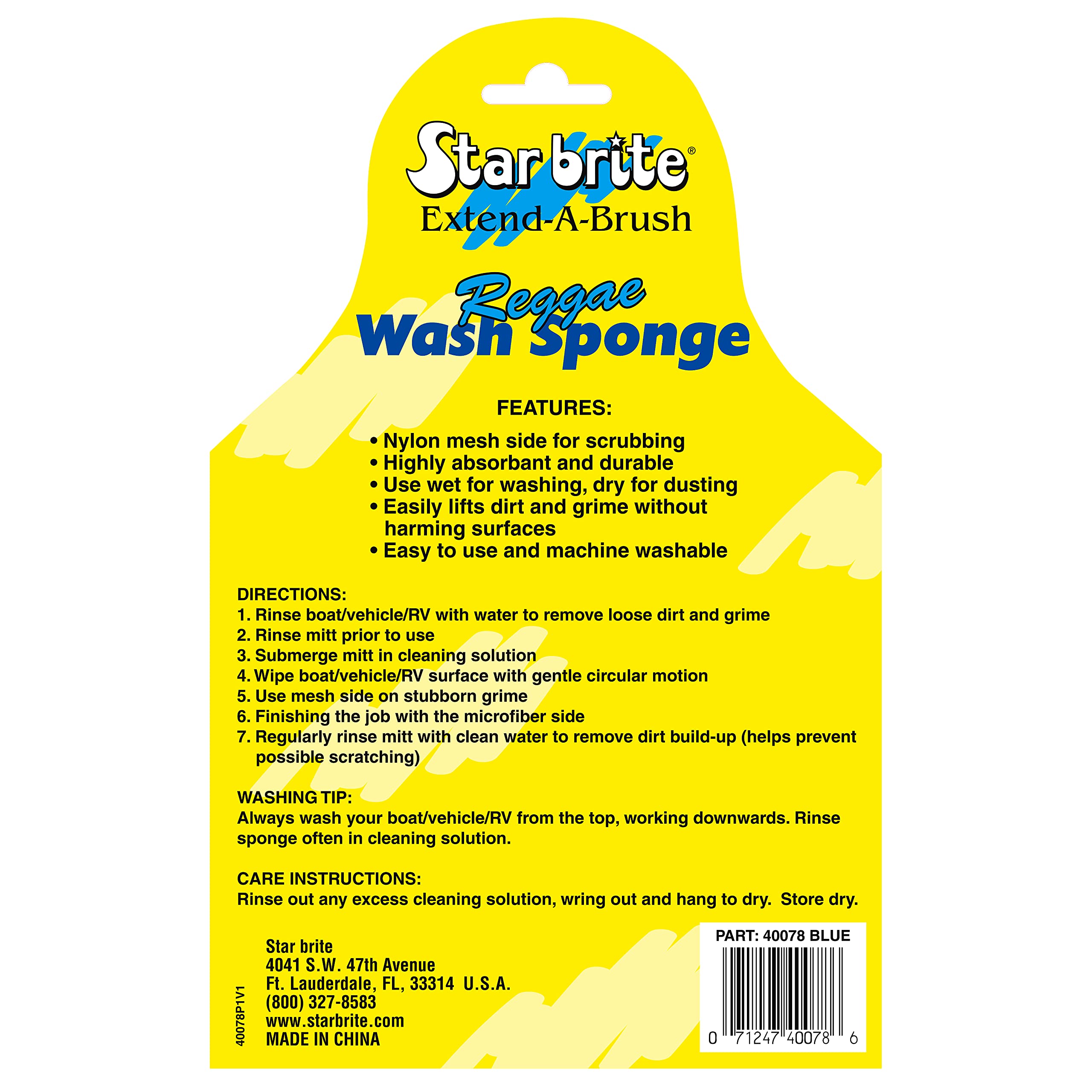Sponge-Micro Fiber STAR BRITE Reggae (Blue) (040078)
