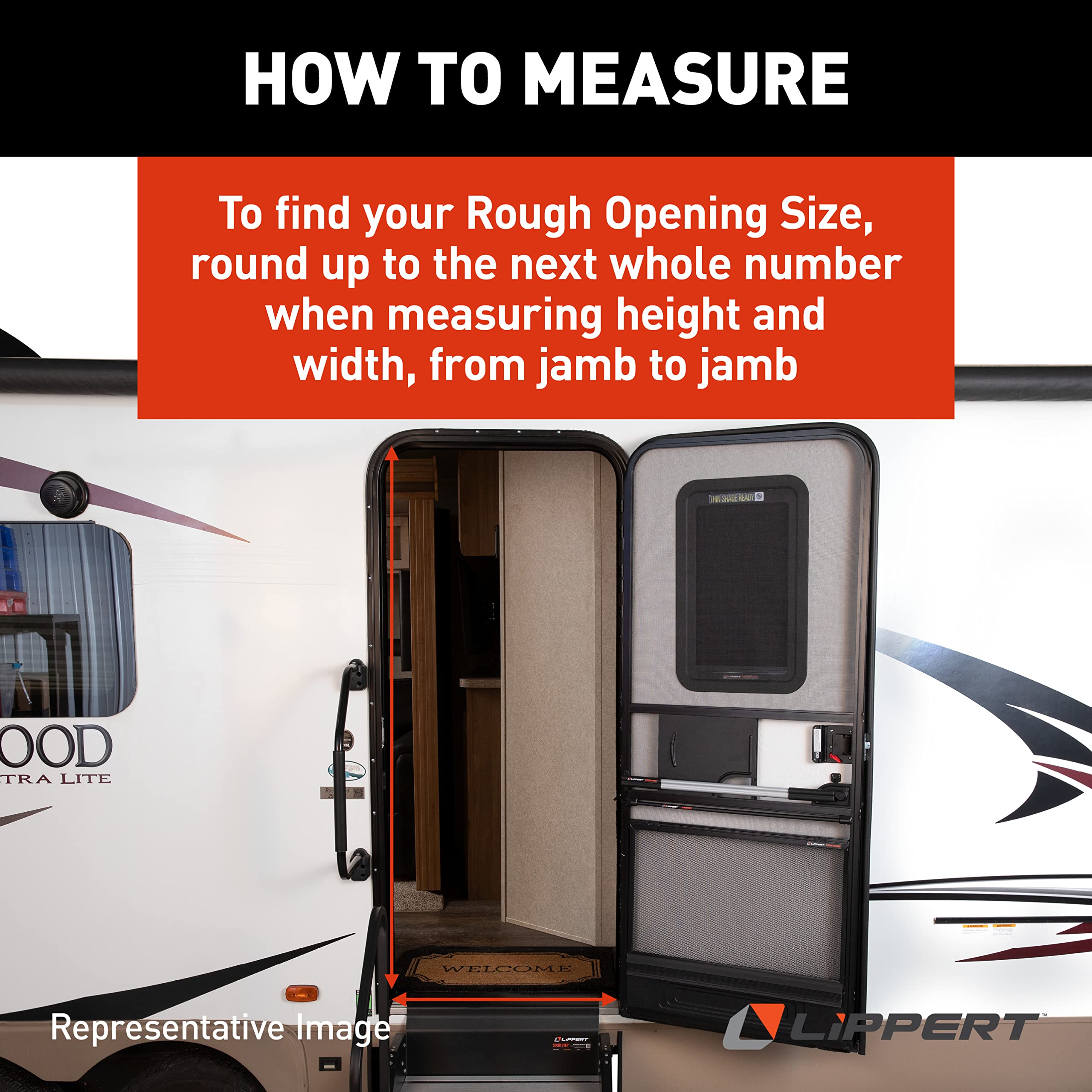 RV Radius Entry Door with Right Hinge and Screen Door
