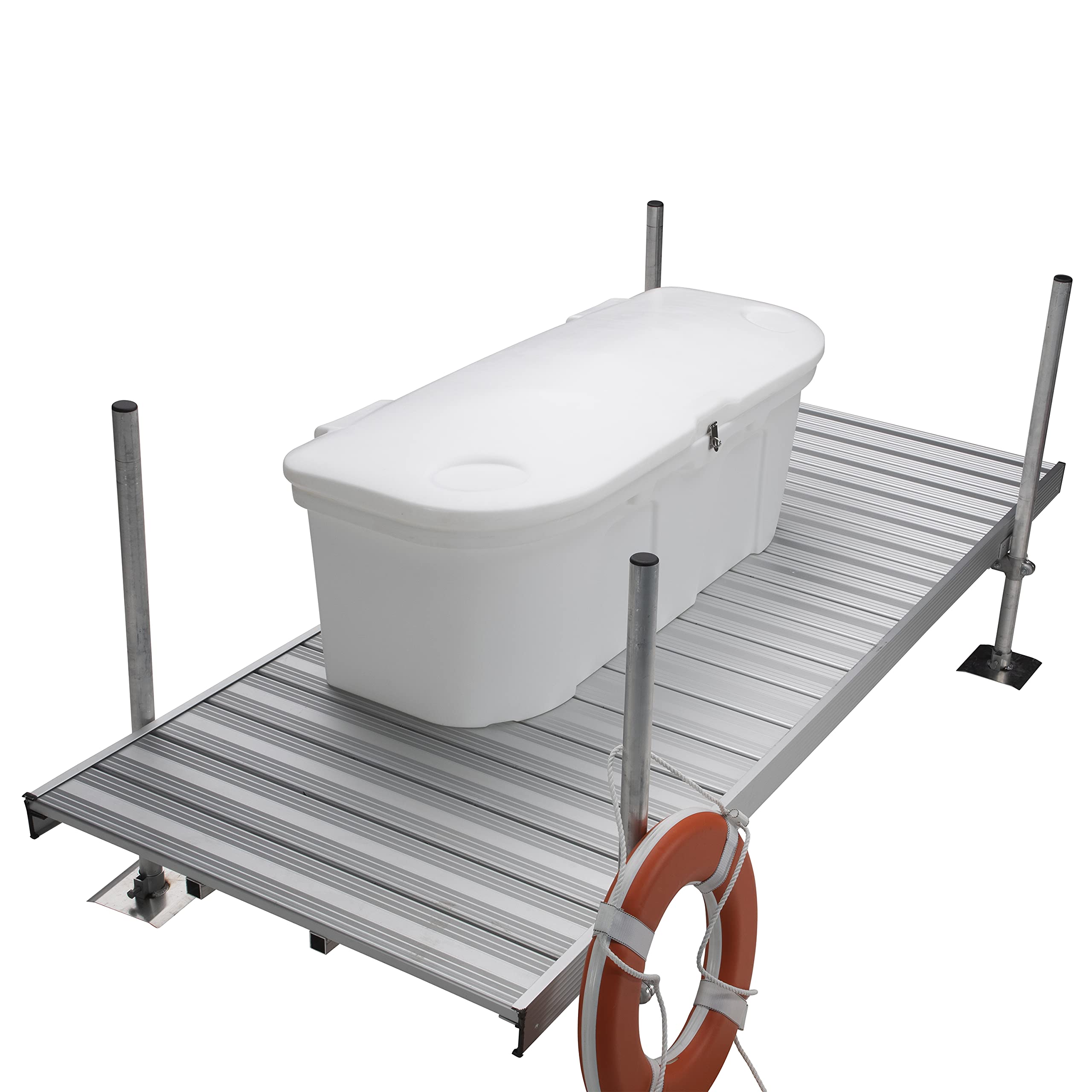 Dock & Patio Storage Box, Taylor Made Stow 'N Go Polyethylene – White (67.75" L x 27.75" W x 26" H) – Durable, UV-resistant construction, stainless steel lockable latch and hardware – 2020108529