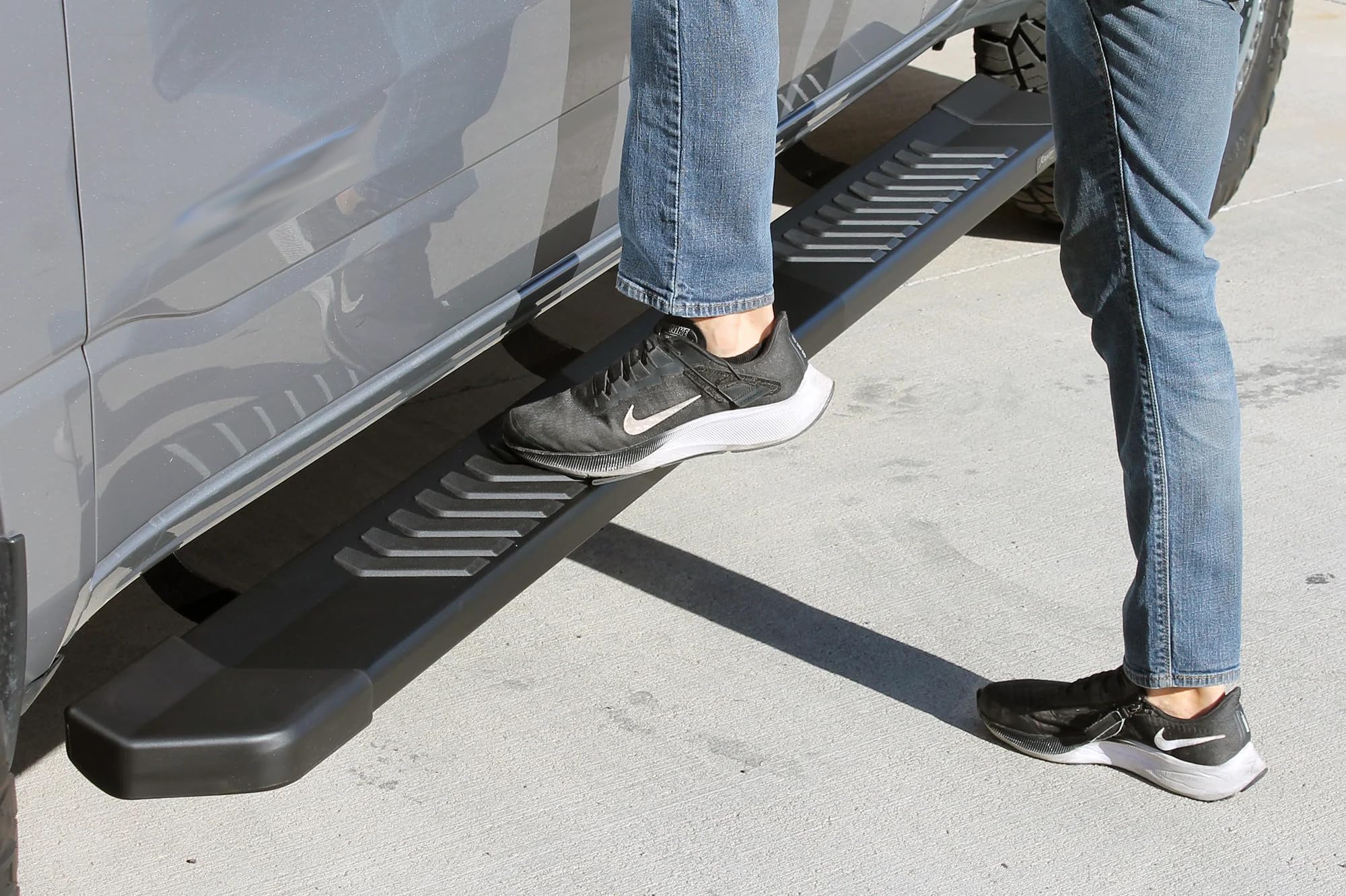 Raptor Series Running Boards 6in Steps OEM Style Black Aluminum Compatible with New Body 2019-2026 1500 Crew Cab