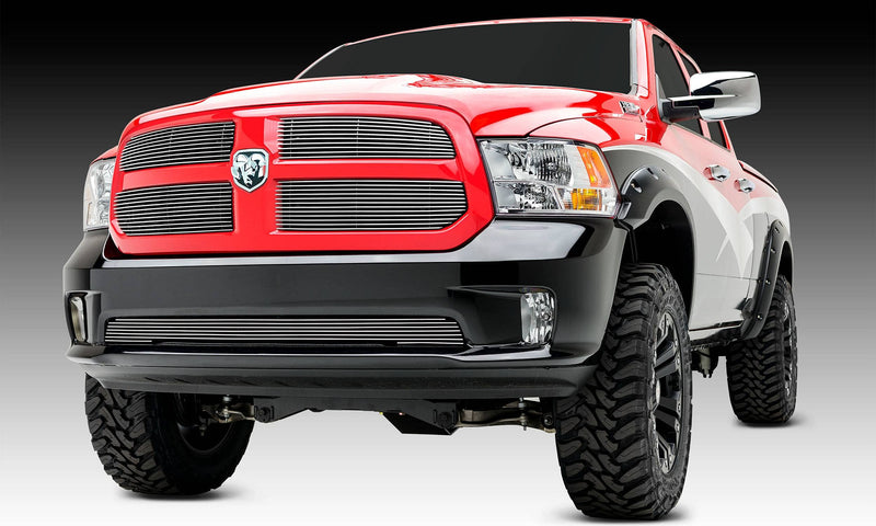 2013-2018 Ram 1500 T-Rex Grilles Billet Grille, Polished, 4 Pc, Overlay - PN #21458, black