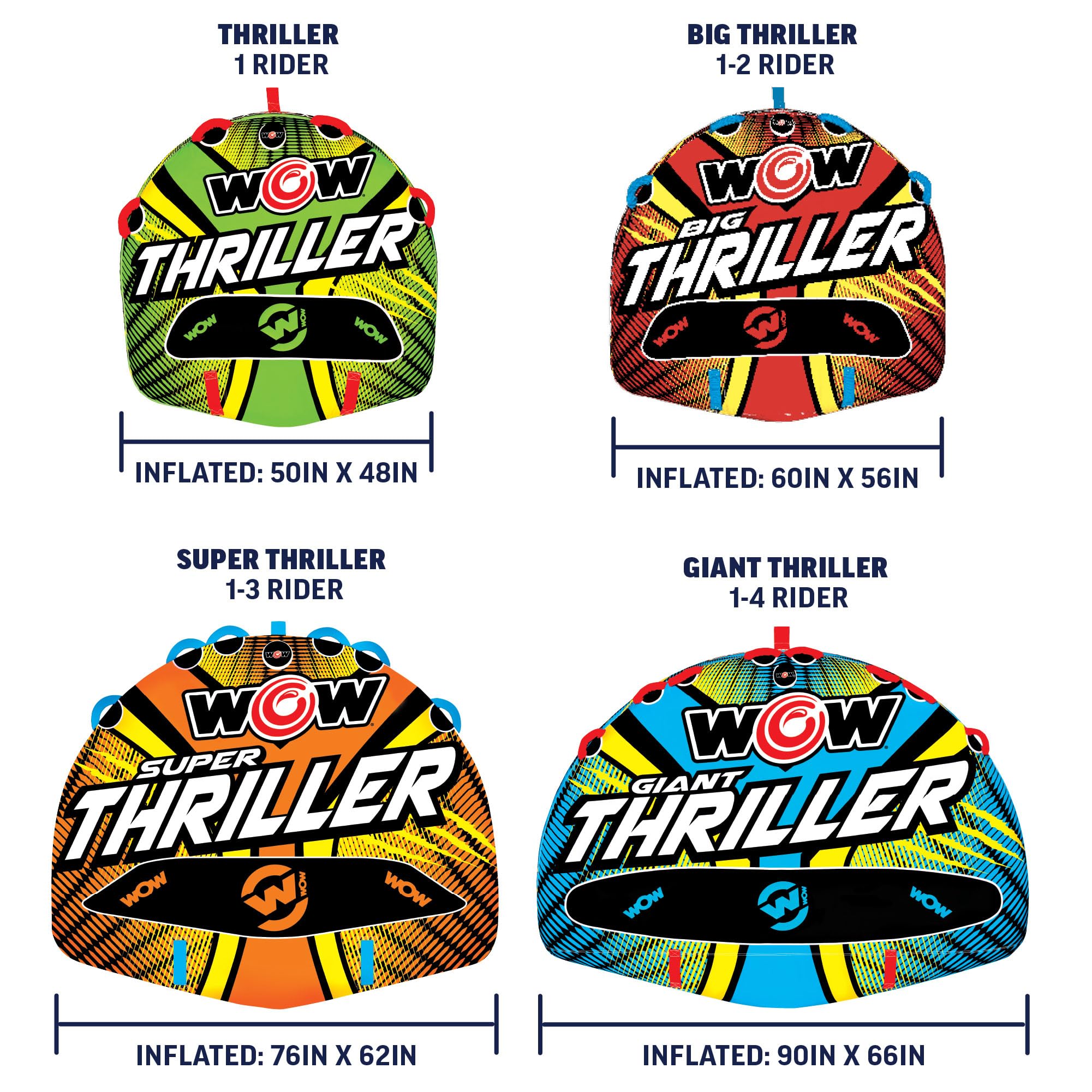 Thriller WOW Sports Towable Deck Tube for Boating Adults, Inflatable Tubing Boat for Water Sports