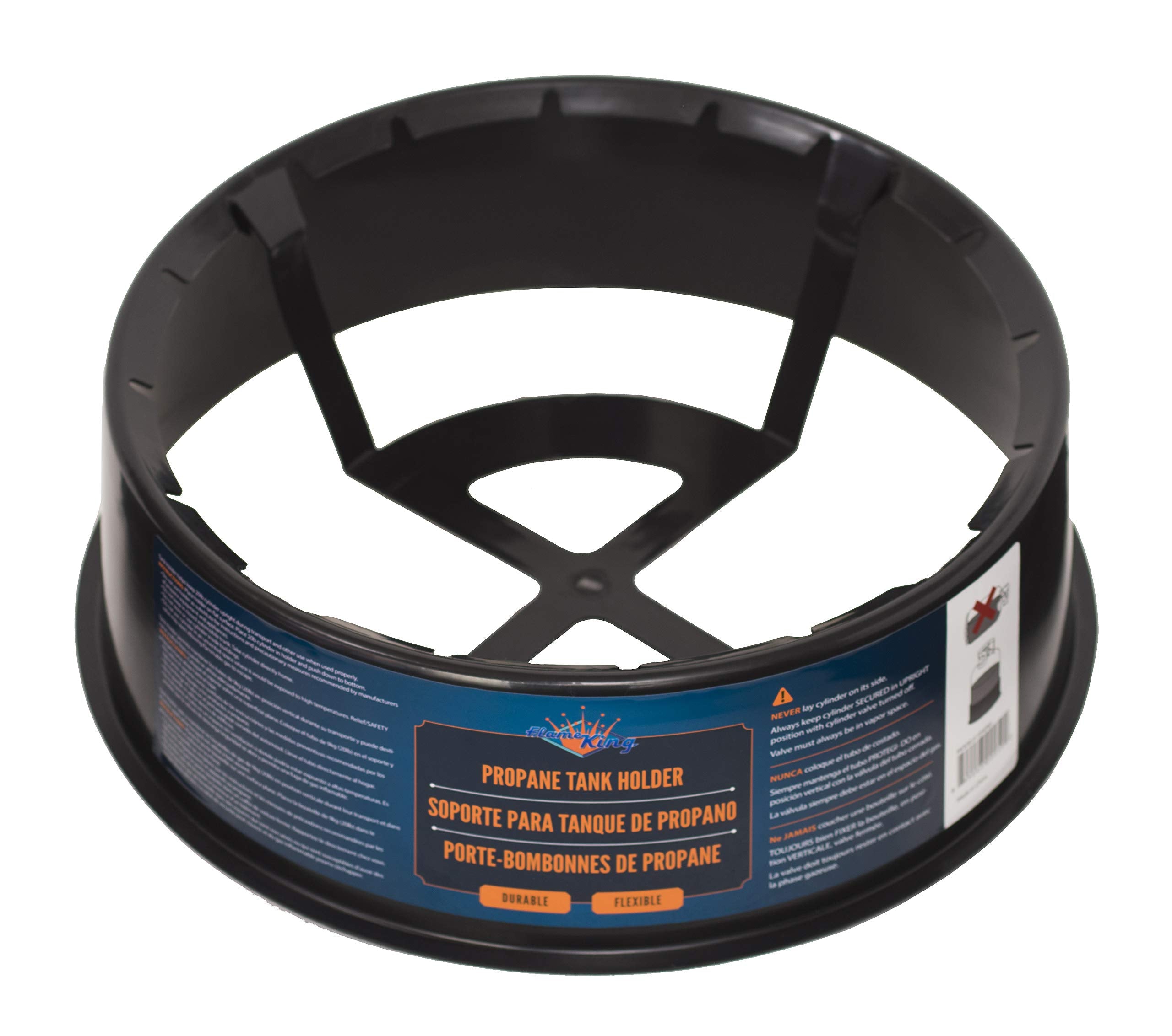 Flame King Propane Cylinder YSNPBS Base Stabilizer, Fits 20lb, 30lb, and 40lb Tanks, Black