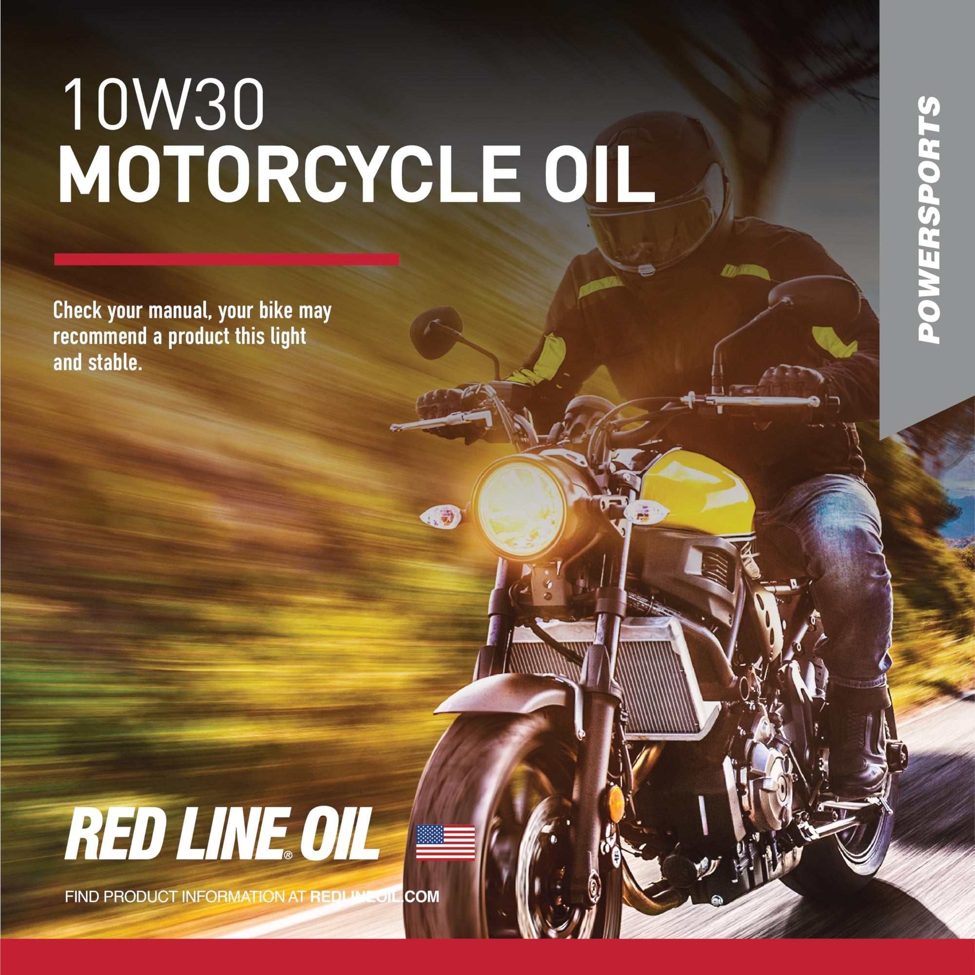 10W30 Red Line Synthetic Motorcycle Motor Oil - 1 Quart