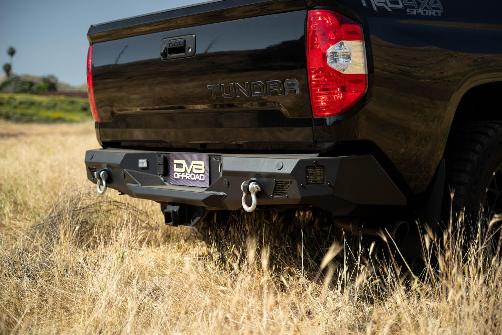Offroad DV8 Spec Series Rear Bumper for 2014-2021 Toyota Tundra | Two D-Ring Mounts | Four 3-Inch Pod Light Mounts | Satin Black Accent Panels | Welded-In Zip Tie Tabs | Fully Bolt-On