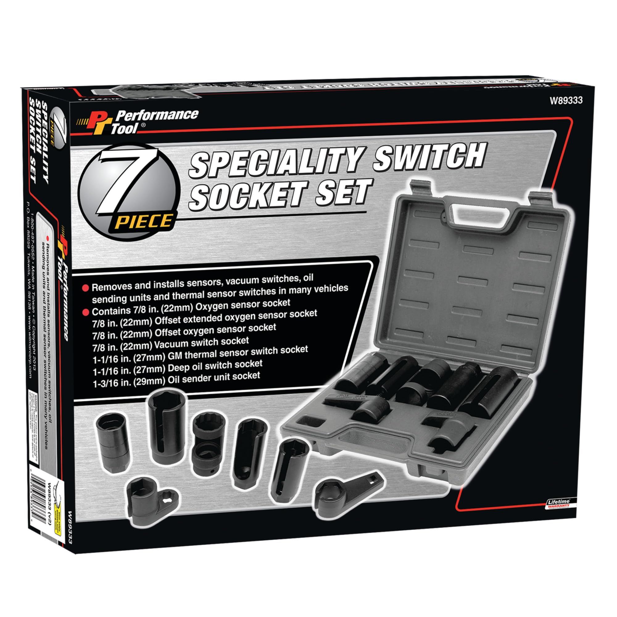 W89333 Performance Tool Specialty Switch Socket Set, 7-Piece