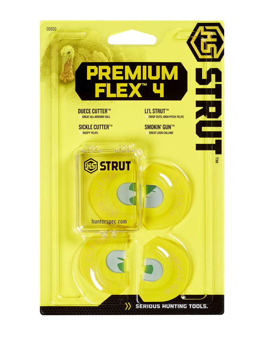 Strut Hunters Specialties Realistic Sounds Premium Flex Four Turkey Diaphragm Mouth Calls Combo, 4 Pack