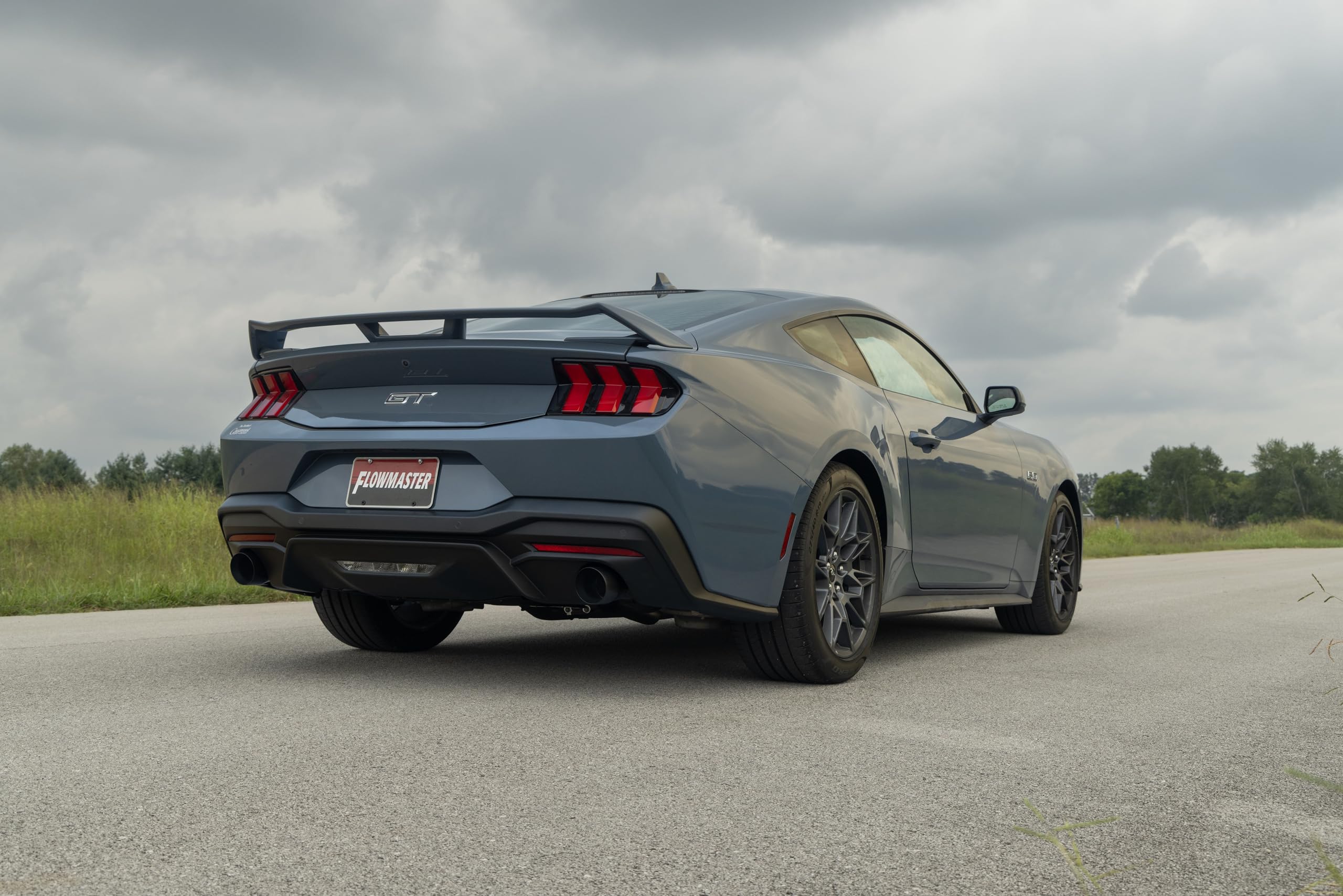 Flowmaster Outlaw Series 818161 Cat-Back Exhaust Kit 3 Inch 409 Stainless Steel with 4 Inch Black Dual Tips Compatible with 2024 Ford Mustang GT 5.0L Coyote and 2.3L EcoBoost