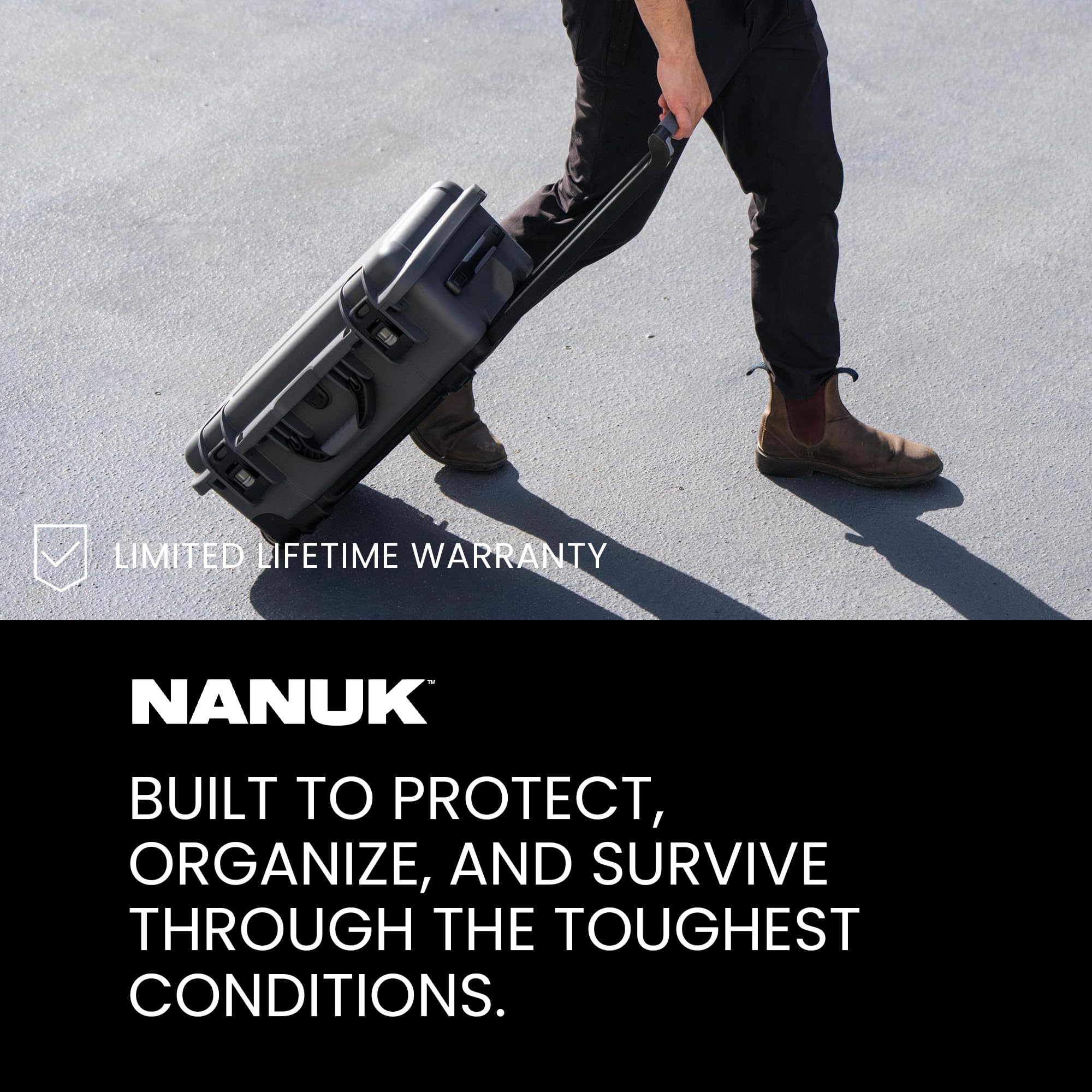 Hard Case NANUK 935 with Padded Divider – Waterproof Equipment Case with Wheels, 22” x 14” x 9” – Dustproof and Impact Resistant, Airline Carry-On Approved – Graphite