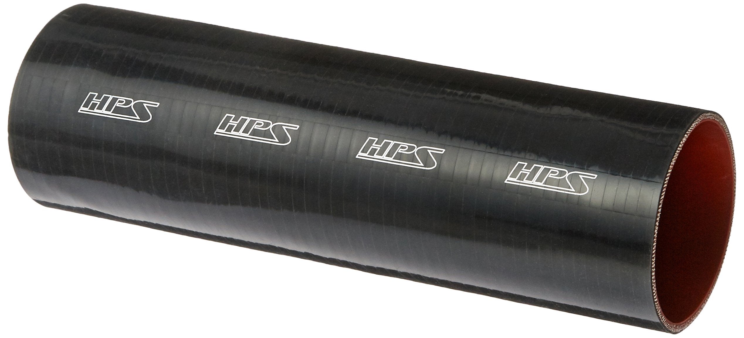 HPS Silicone HTST-350-BLK High Temperature 4-ply Reinforced Tube Coupler Hose, 40 PSI Maximum Pressure, 12" Length, 3-1/2" ID, Black