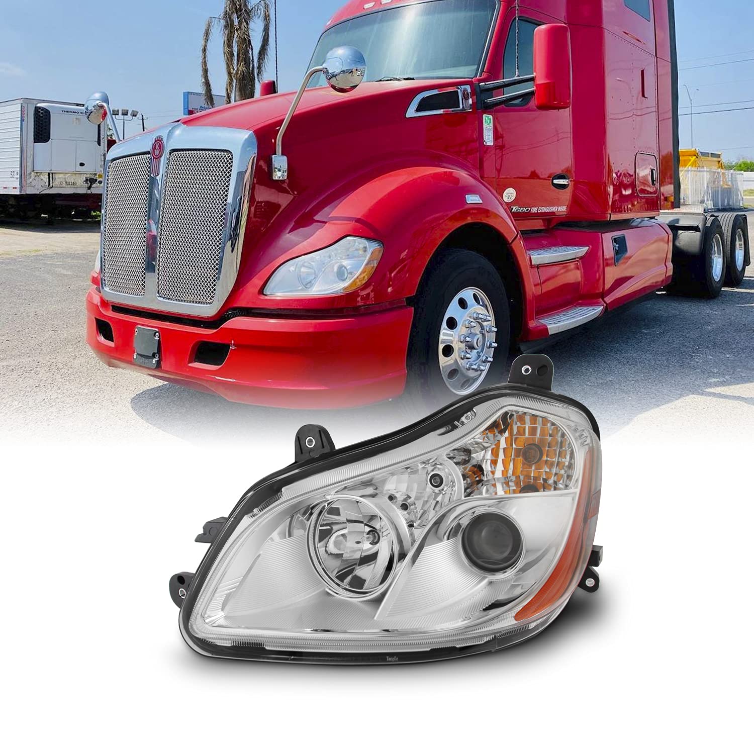 For 2013-2019 Kenworth T680 AKKON OE Projector Headlights Headlamp Assembly Replacement - Driver Left