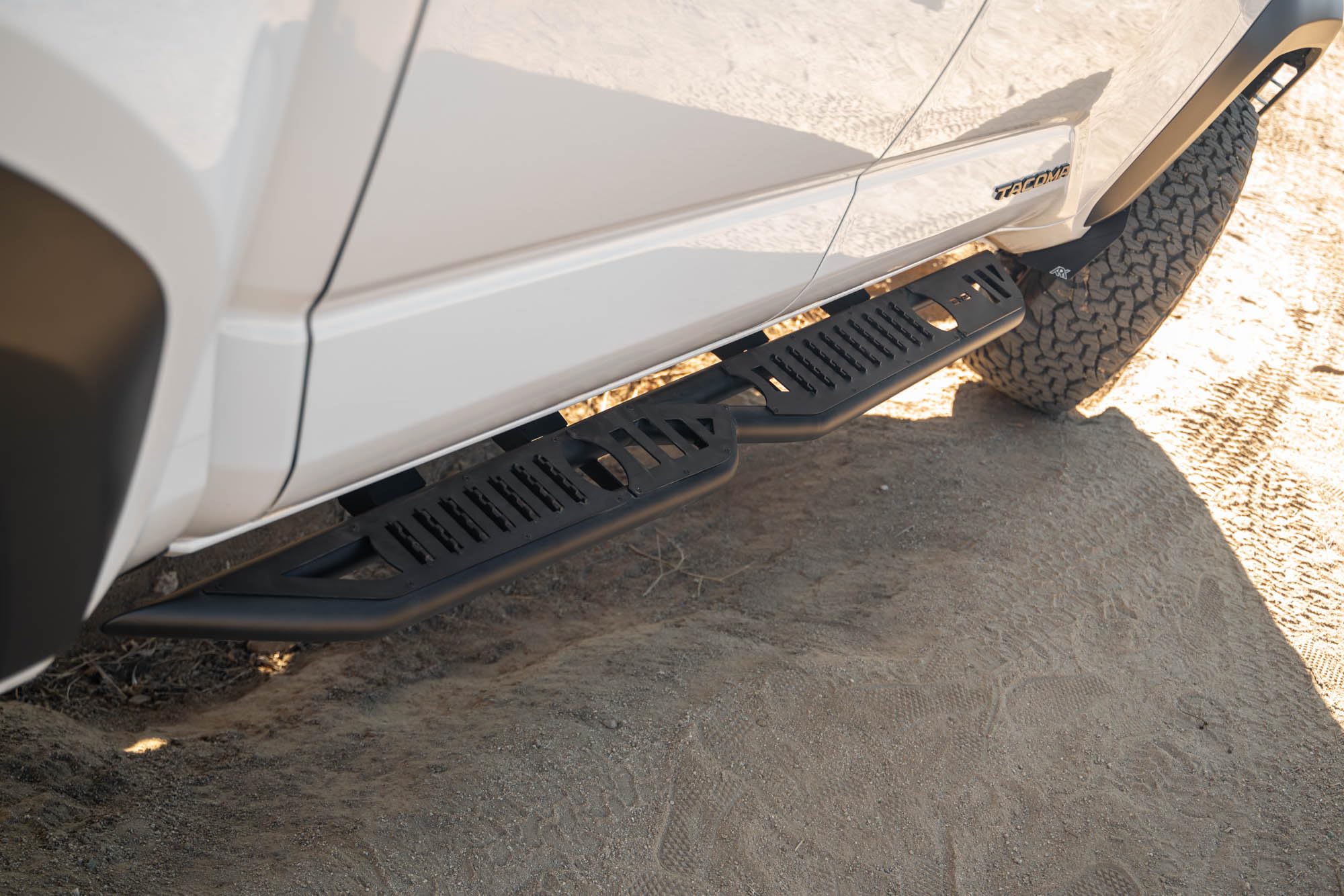 OE Plus DV8 Offroad Side Steps for 2024 Toyota Tacoma Double Cab | Anti-Slip Design | Mounts to Body/Pinch Weld | Provides Protection from Light Trail Debris | Retains OEM Ground Clearance | Steel