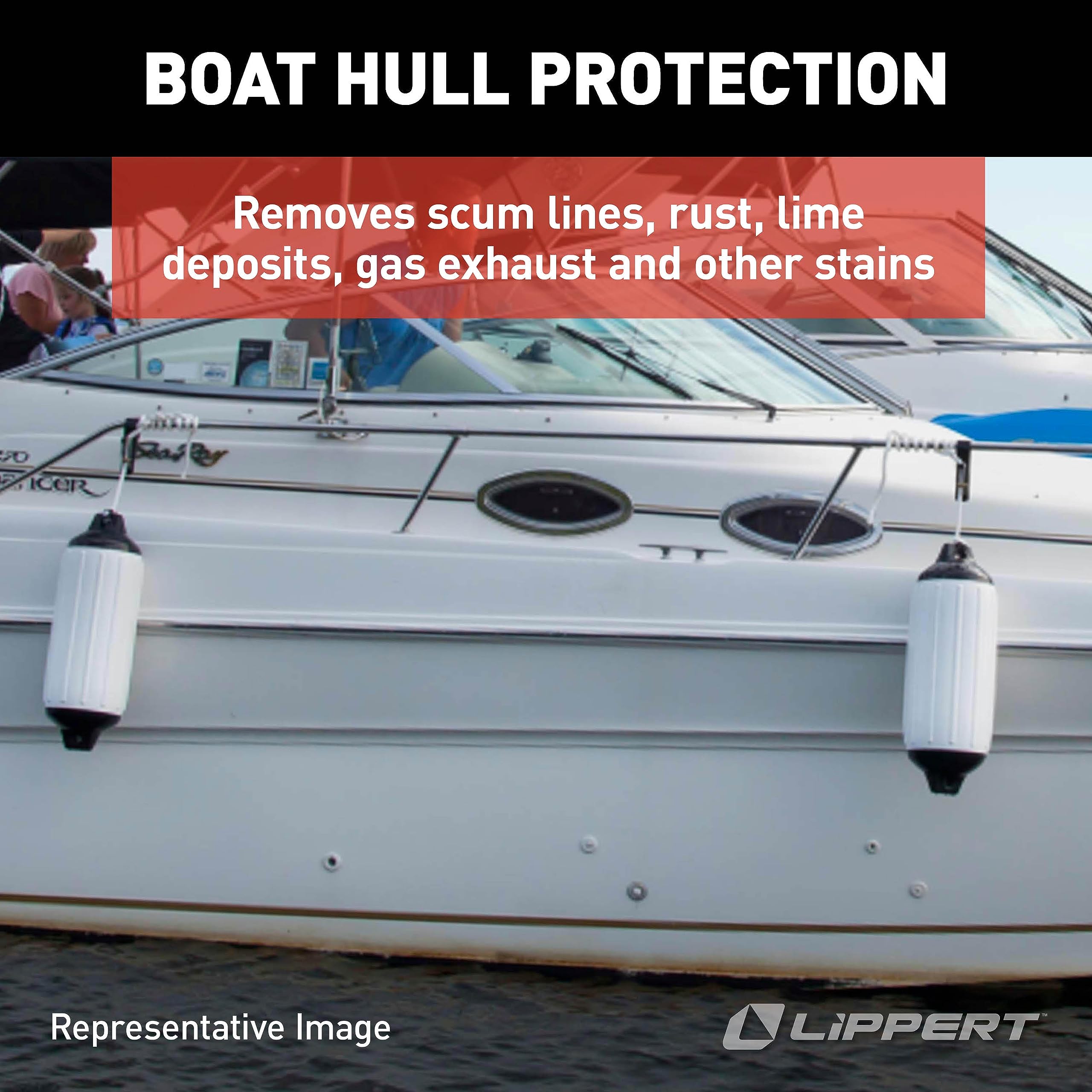 Boat Hull Cleaner Spray Lippert 32 oz. for Exterior Applications, Environmentally Friendly, Acid, Bleach, Solvent-Free, Made in The USA - 2022013934