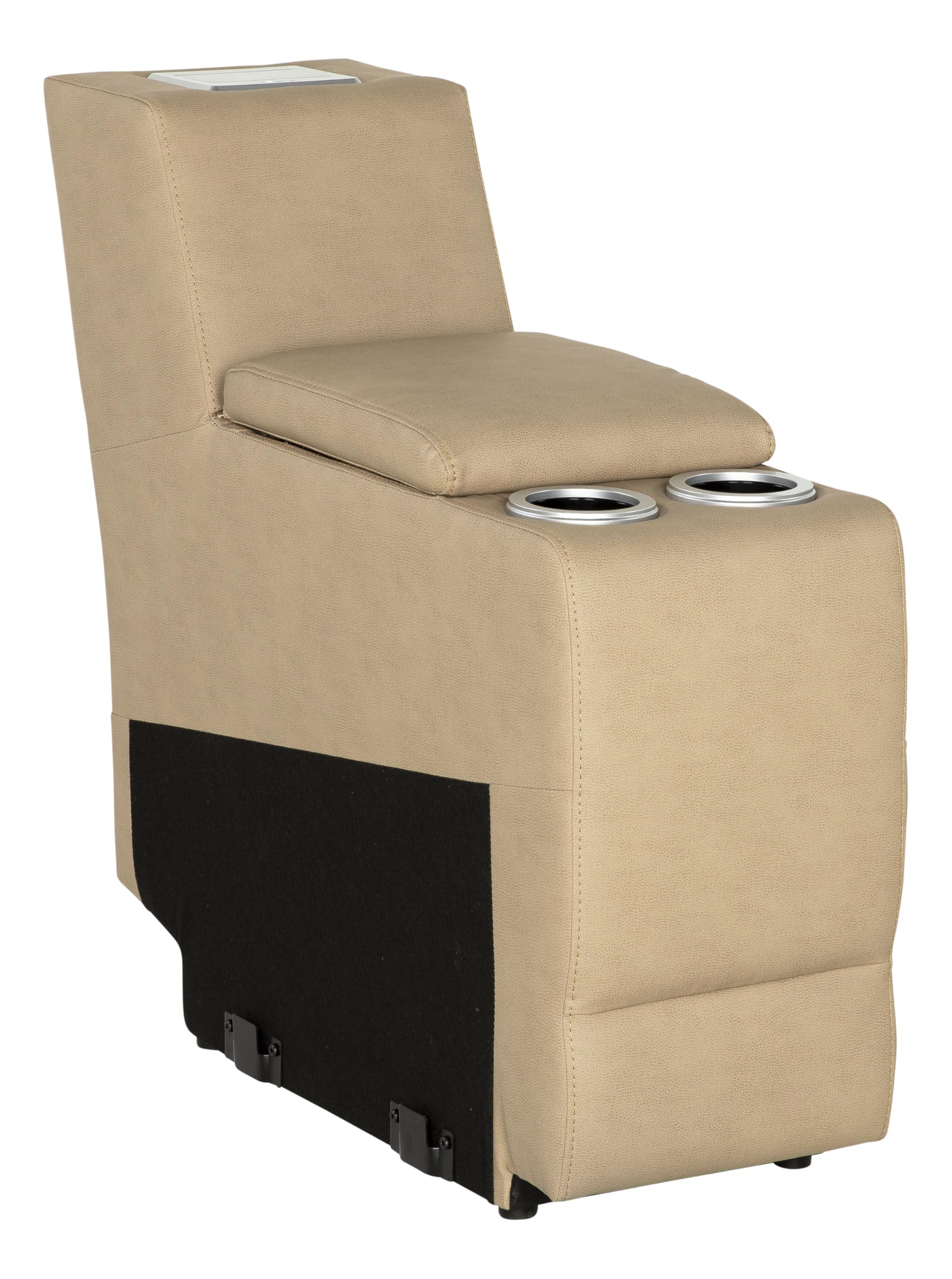 THOMAS PAYNE Driftwood Signature Seismic Series RV Theater Seating 12" Center Console with Storage Compartment, Dual Cupholders, 110V Power Pop-Up Outlet with Two USB Ports - 2024044199