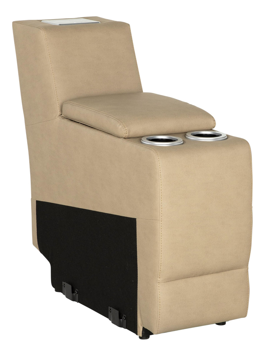 THOMAS PAYNE Driftwood Signature Seismic Series RV Theater Seating 12" Center Console with Storage Compartment, Dual Cupholders, 110V Power Pop-Up Outlet with Two USB Ports - 2024044199