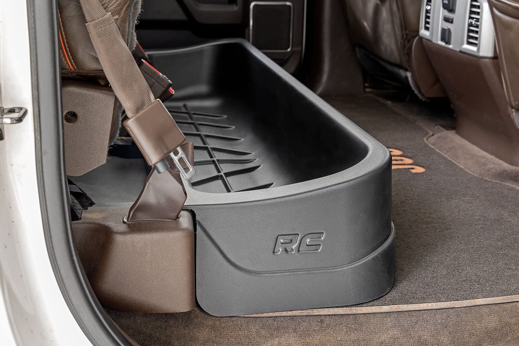 Ford Rough Country Custom-Fit Under Seat Storage for 15-23 F-150 - RC09281A, Rear, Black