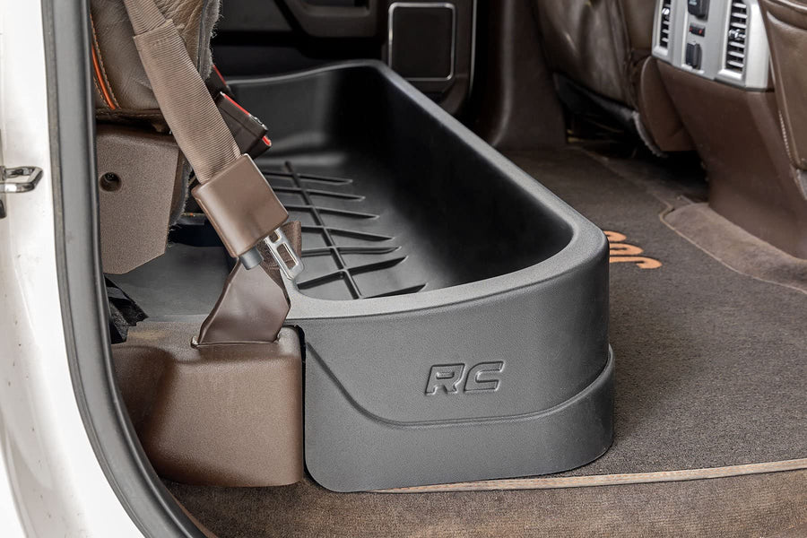 Ford Rough Country Custom-Fit Under Seat Storage for 15-23 F-150 - RC09281A, Rear, Black