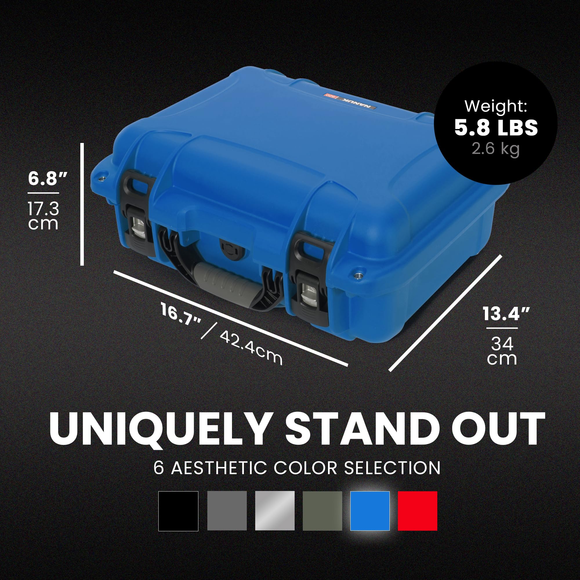 Pro Photo Kit NANUK 920 – Waterproof Travel Camera Hard Case with Padded Dividers & Lid Organizer, 16.7” x 13.4” x 6.8”, Dustproof & Impact-Resistant, Airline Carry-On Approved – Blue