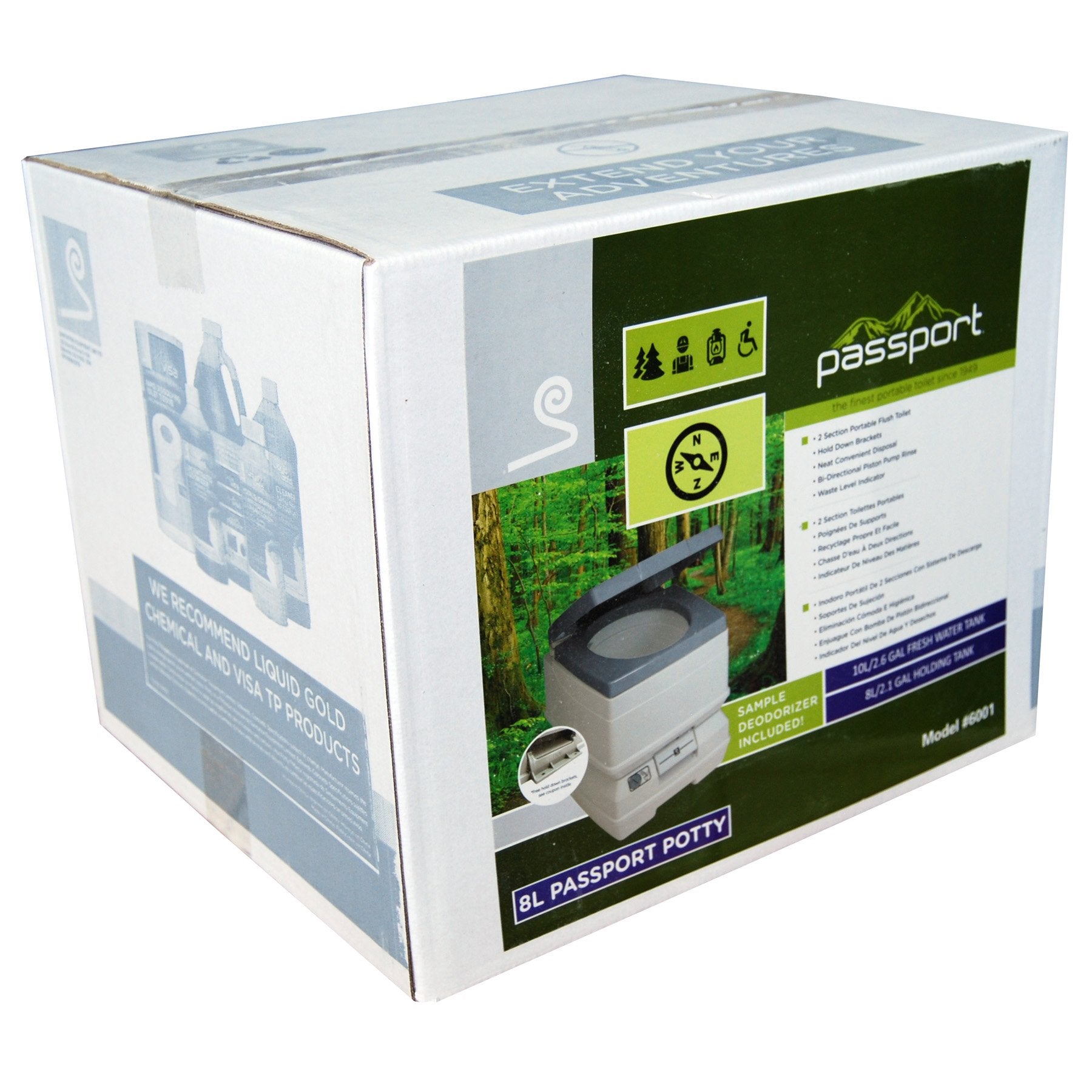 Passport Potty Sanitation Equipment 8 Liter, White