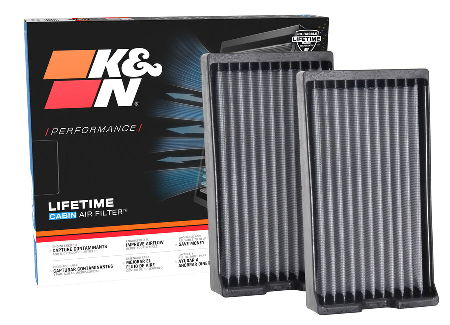 Cabin Air Filter K&N LIFETIME: Premium, Washable, Clean Air for your Cabin: Compatible with 2010-2024 Nissan: Patrol, Titan, VF2063
