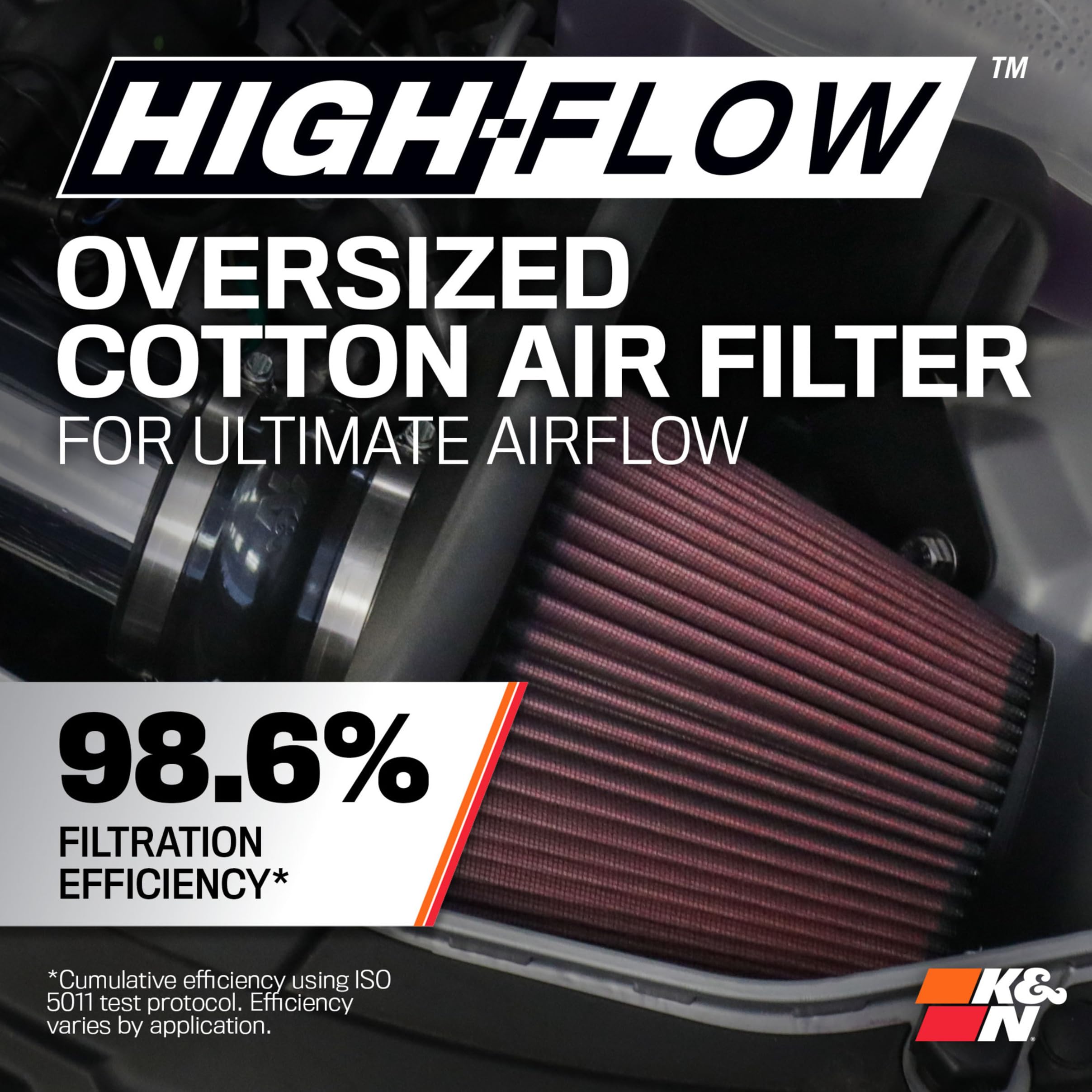 Cold Air Intake System K&N: High-Flow Air Filter, Increase Performance & Towing: Compatible with 2011-2023 Chrysler/Dodge: 300, Challenger, Charger, 69-2545TP