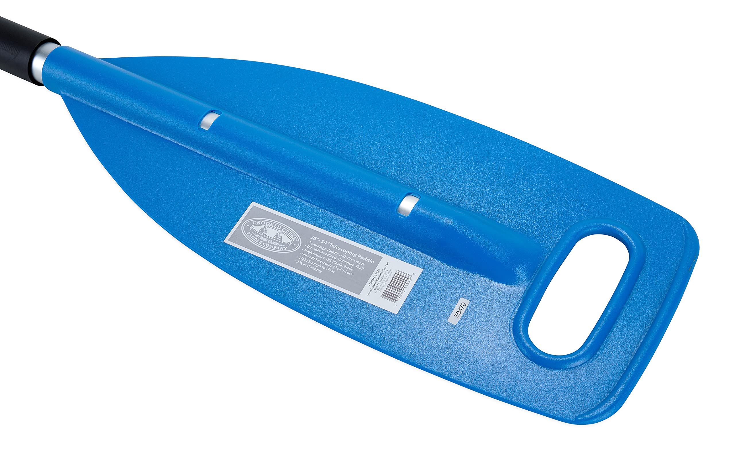 Telescoping Crooked Creek Boat Paddle with Hook - Extends 36-inches to 54-inches - Compact Design for Storage (50645)