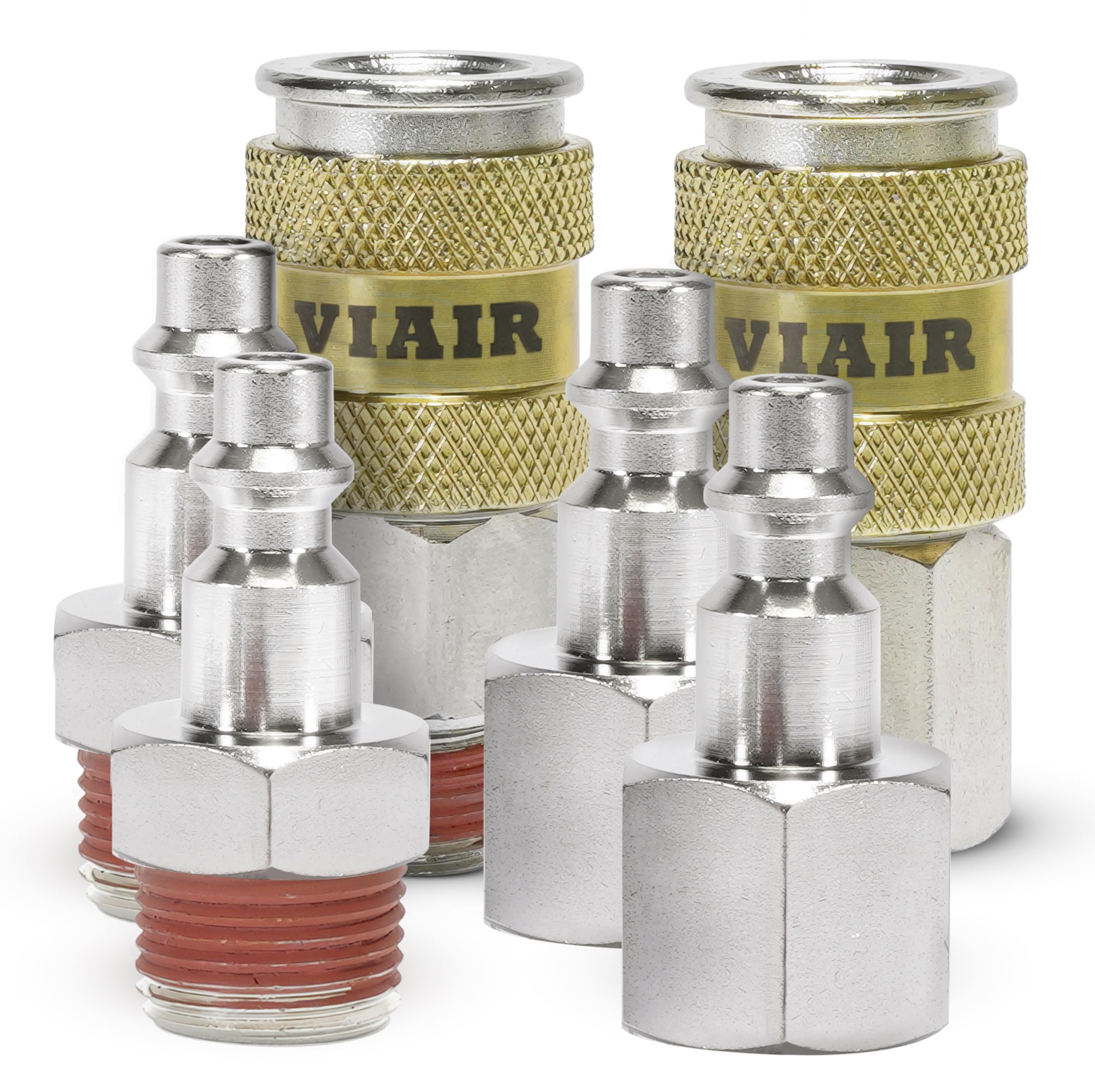 High Flow Couplers 3/8" NPT M & F, Quick Connect Studs 3/8" M (2) & F (2), with ViAIr Logo