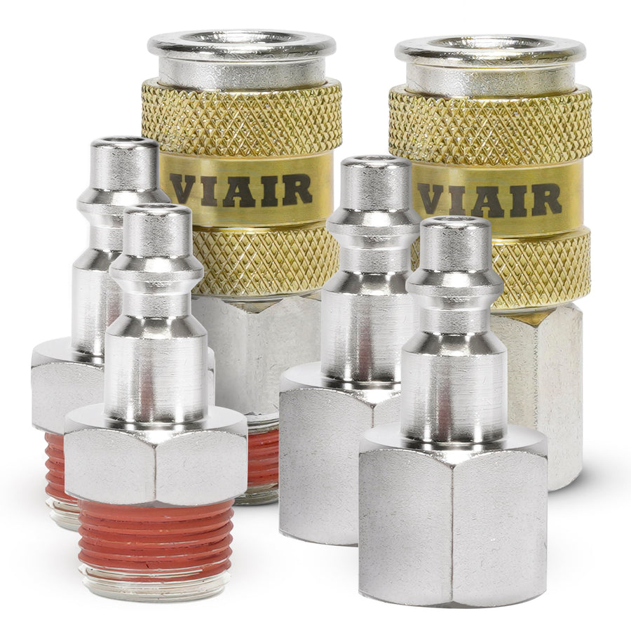 High Flow Couplers 3/8" NPT M & F, Quick Connect Studs 3/8" M (2) & F (2), with ViAIr Logo