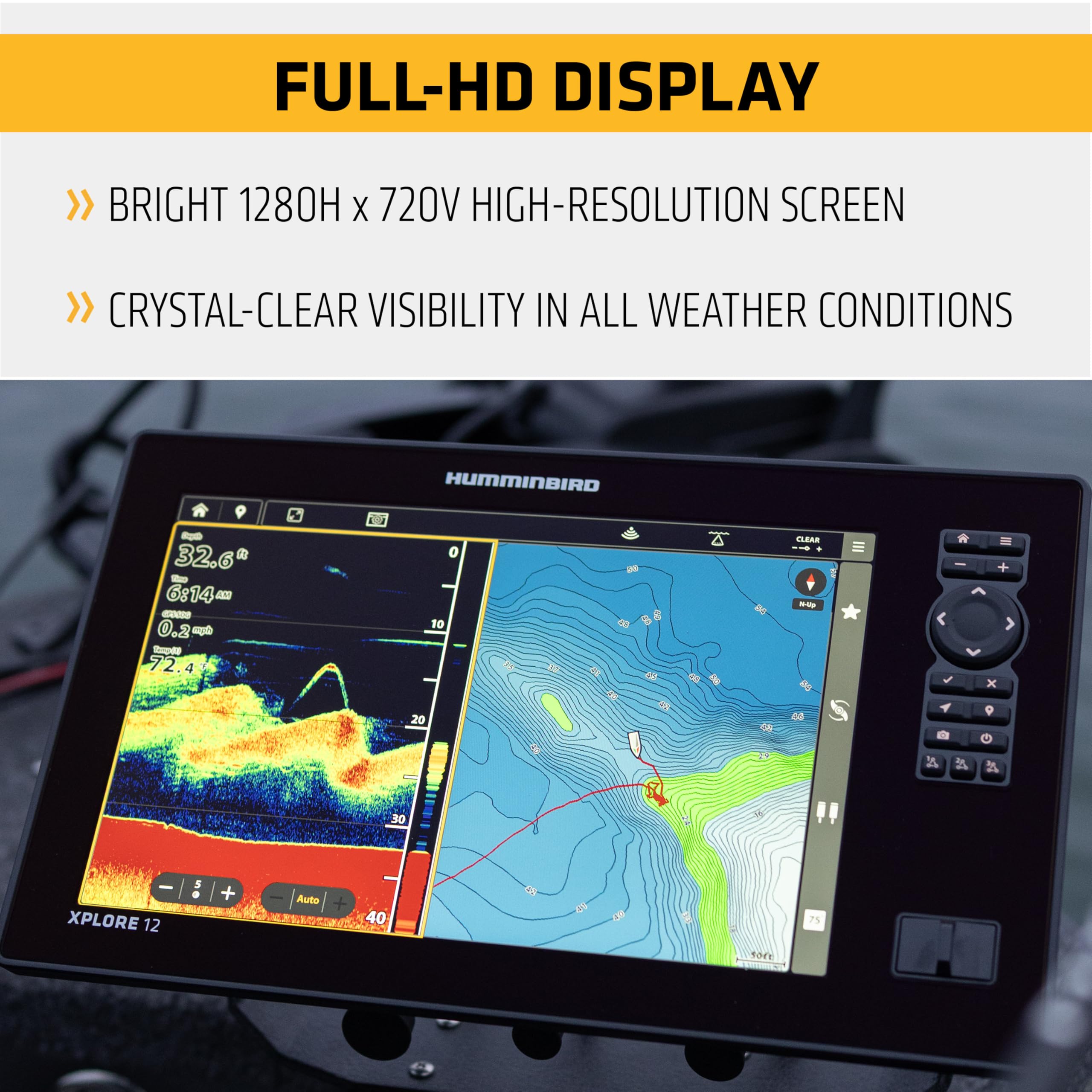 Humminbird GPS Fish Finder XPLORE 9, MEGA Side Imaging+ & HD Touchscreen (Control Head Only)