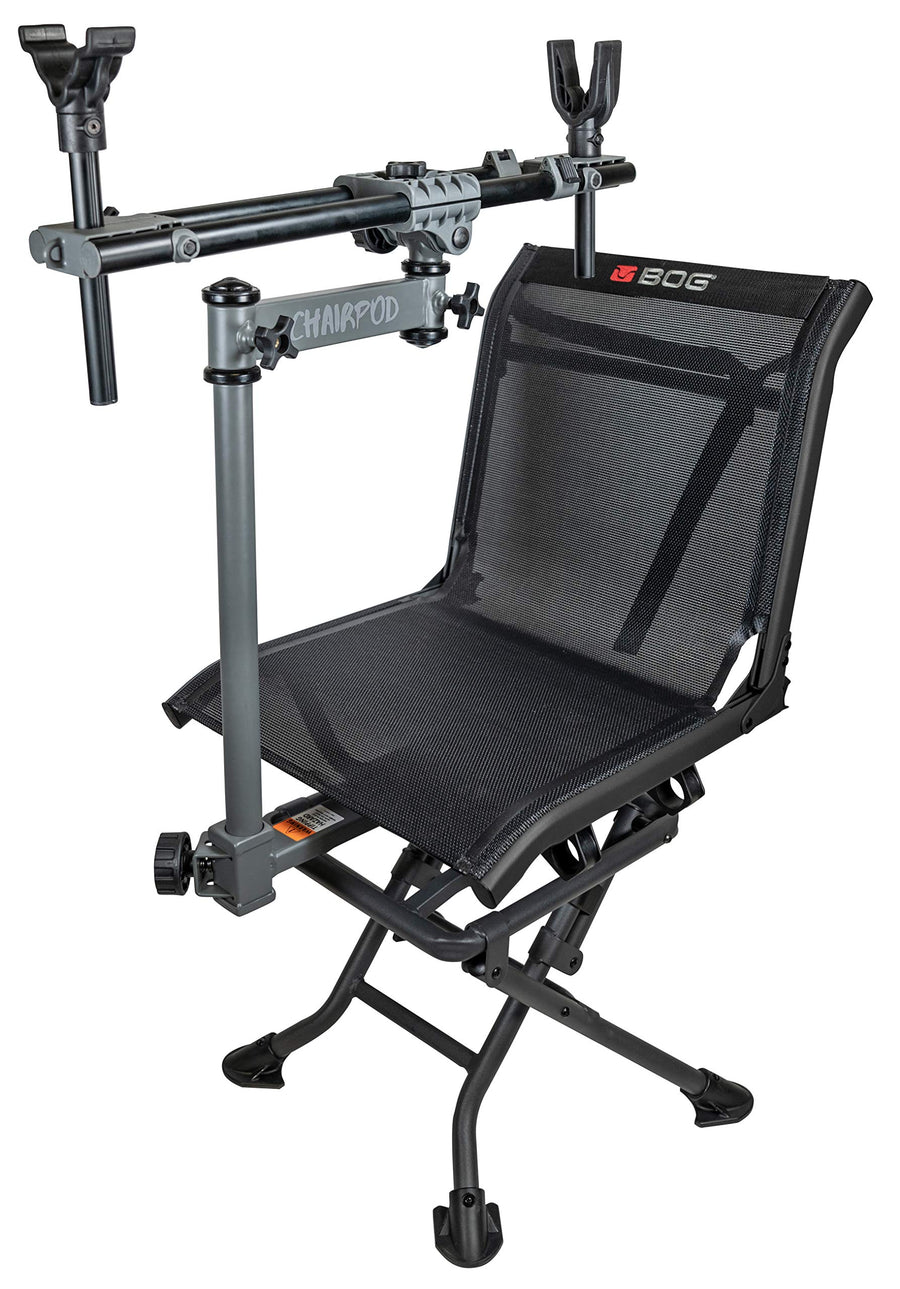 ChairPod BOG Hunting Rest with Maximum Shooting Stability, Tension Knobs, Tilting Frame, Adjustable Height, Swivel Chair, Hands-Free Use, and Comfortable Design for Hunting, Shooting, and Outdoors