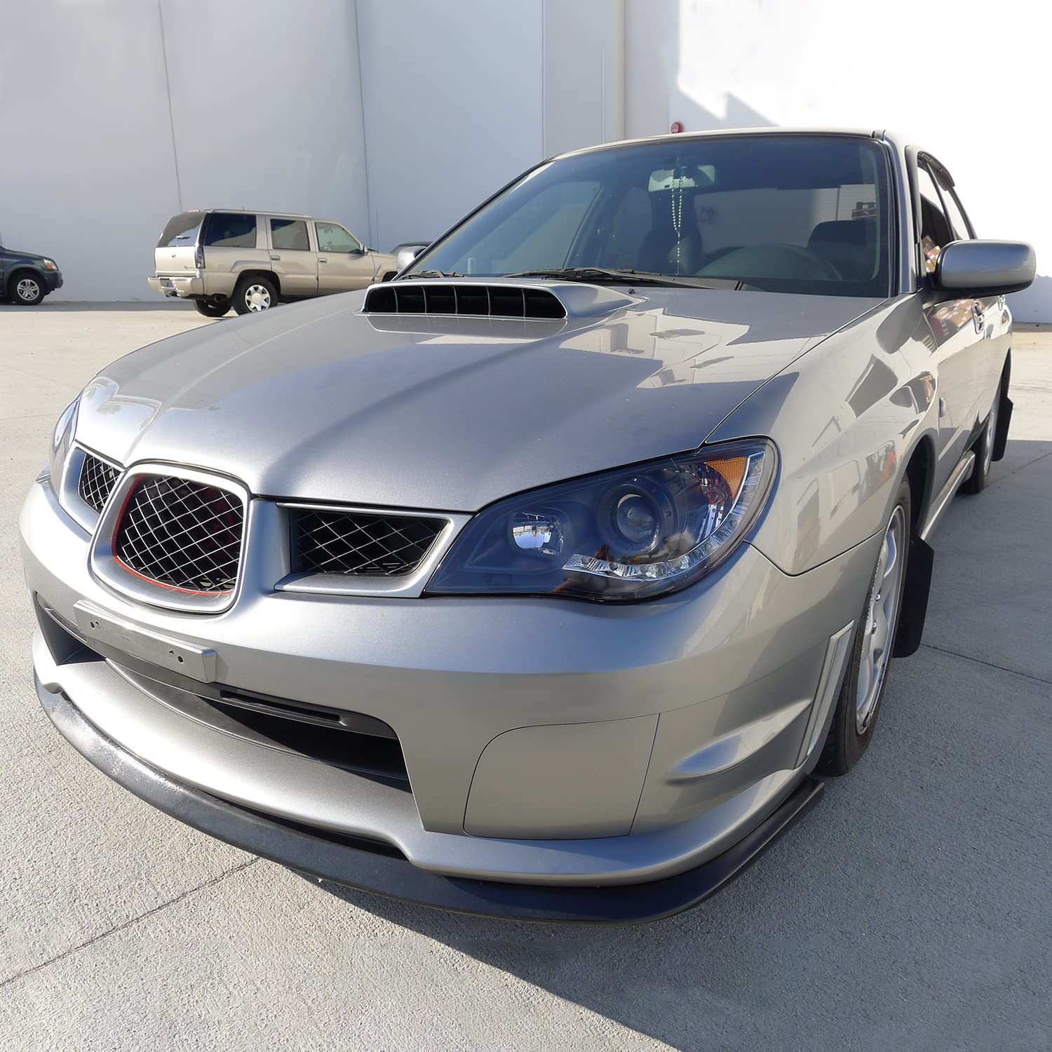 Black Projector Headlights w/LED Strip SPEC-D TUNING Compatible with 2006-2007 Subaru Impreza WRX, Left + Right Pair Headlamps Assembly
