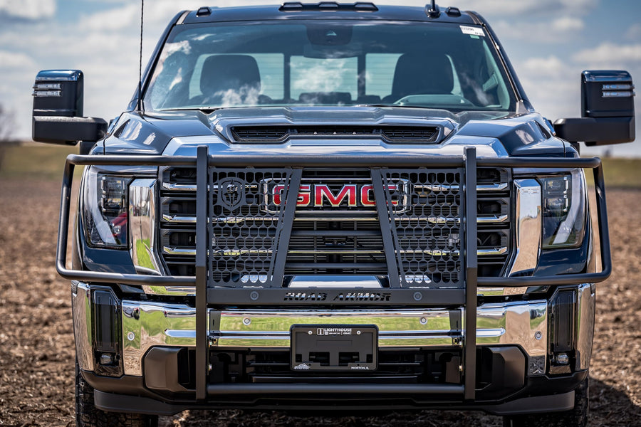 Vaquero Road Armor 2202-BRSH Front Grille Guard - Texture Black - Compatible with: 2020-2026 GMC Sierra 2500 3500