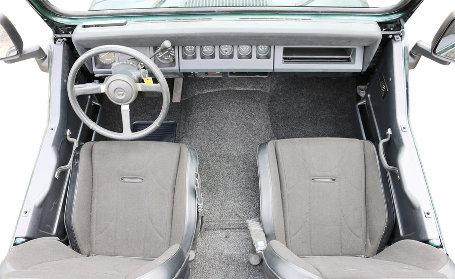 Jeep Liners - Bedrug | 1976 - 1995 Jeep Wrangler CJ-7 / YJ, Front Floor Liners (Includes Heat Shields) | Grey - 8 pc. | BRCYJ76F