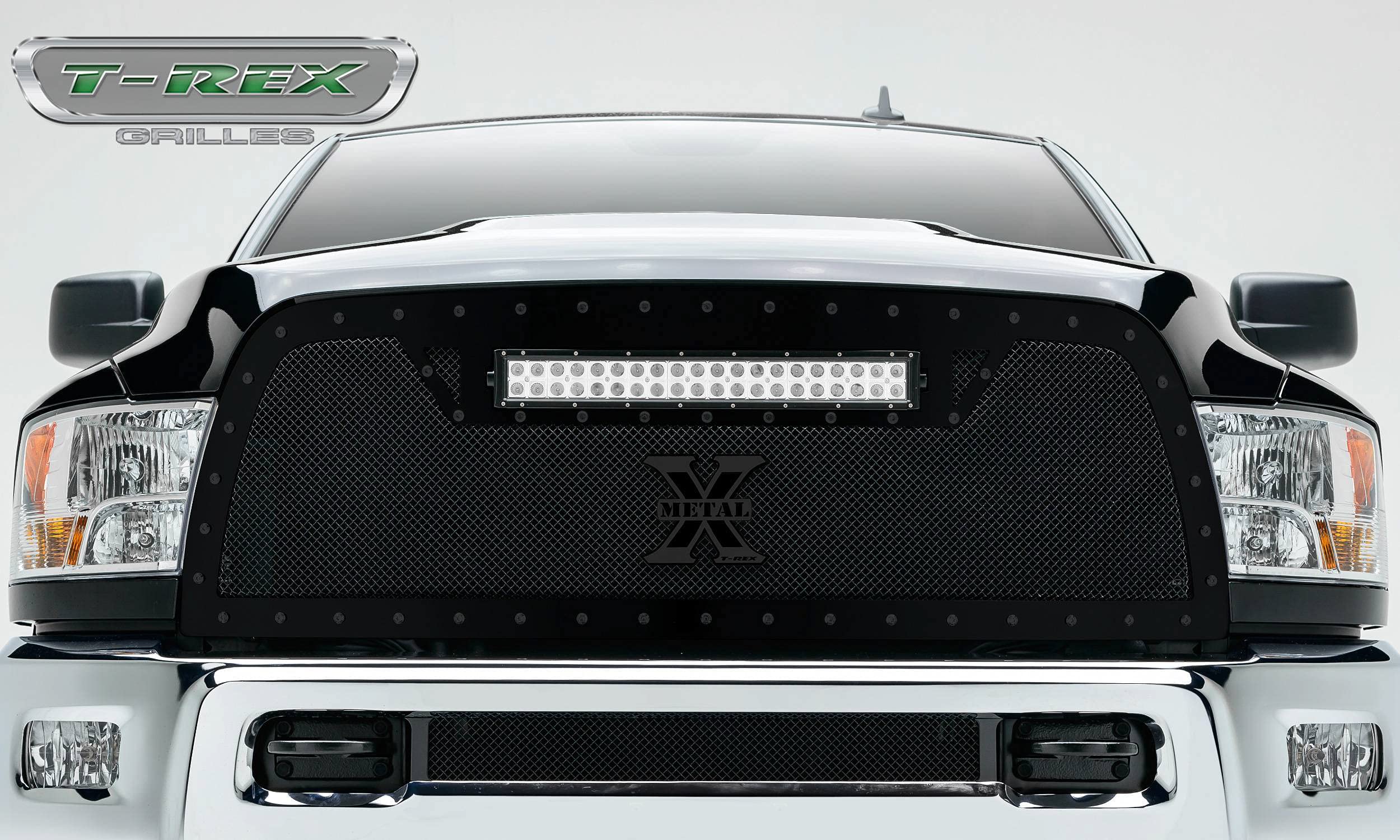 Stealth Torch Grille 2010-2012 Ram 2500, 3500, Black, 1 Pc, Replacement, Black Studs with (1) 20" LED - PN #6314531-BR